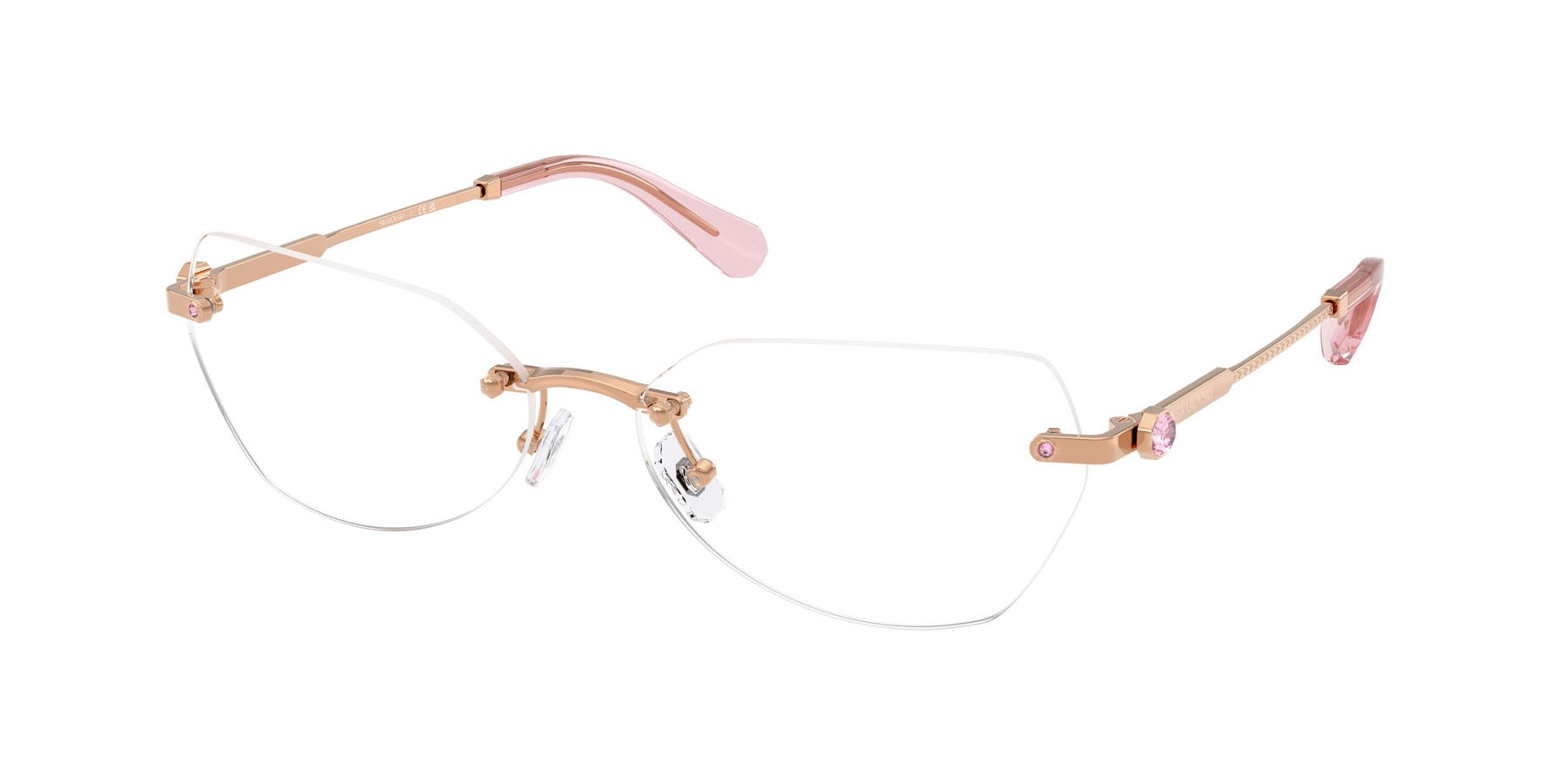 Eyeglasses Swarovski SK 1031 (4014) color oro rose shape irregular lenses lente demo