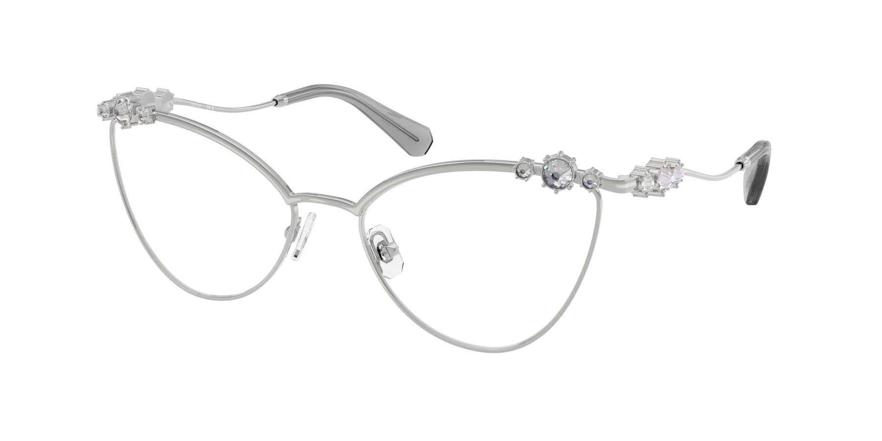 Eyeglasses Swarovski SK 1033 (4001) color argento shape cat eye lenses lente demo