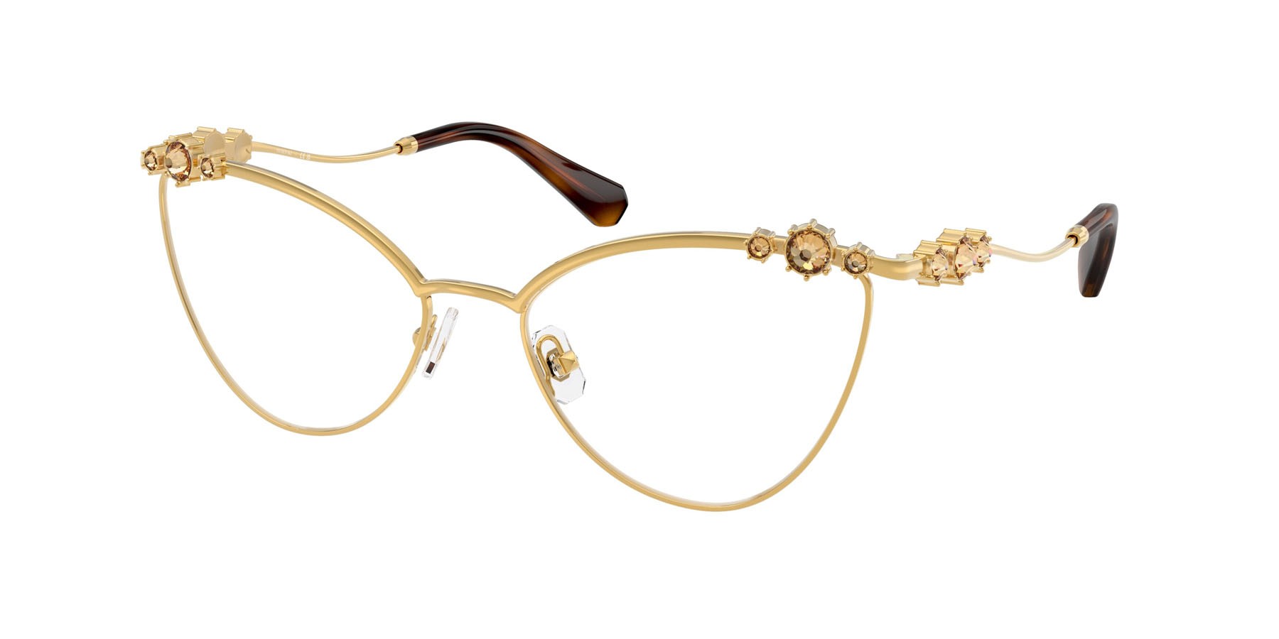 Eyeglasses Swarovski SK 1033 (4007) color oro scuro shape cat eye lenses lente demo