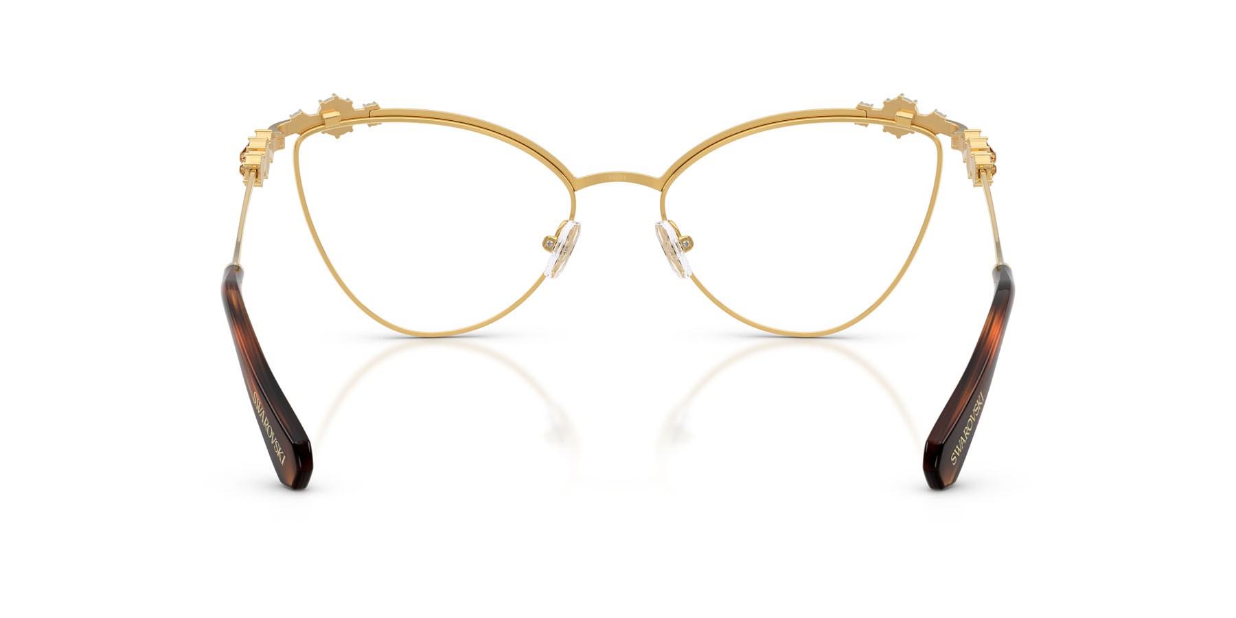 Eyeglasses Swarovski SK 1033 (4007) color oro scuro shape cat eye lenses lente demo