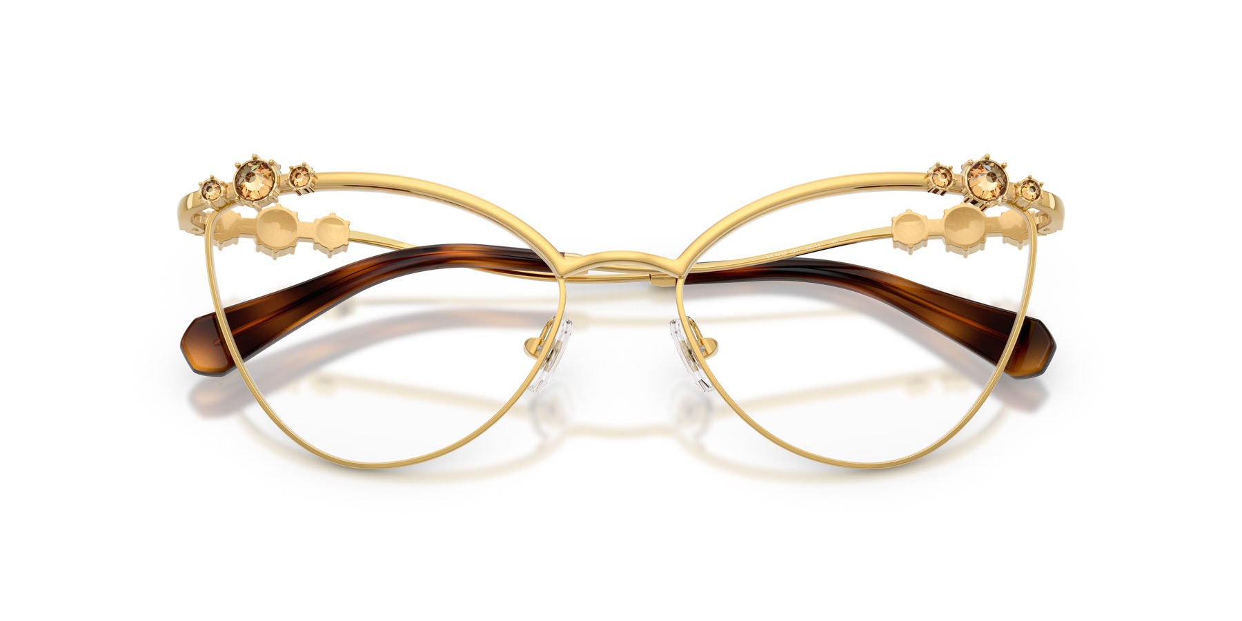 Eyeglasses Swarovski SK 1033 (4007) color oro scuro shape cat eye lenses lente demo