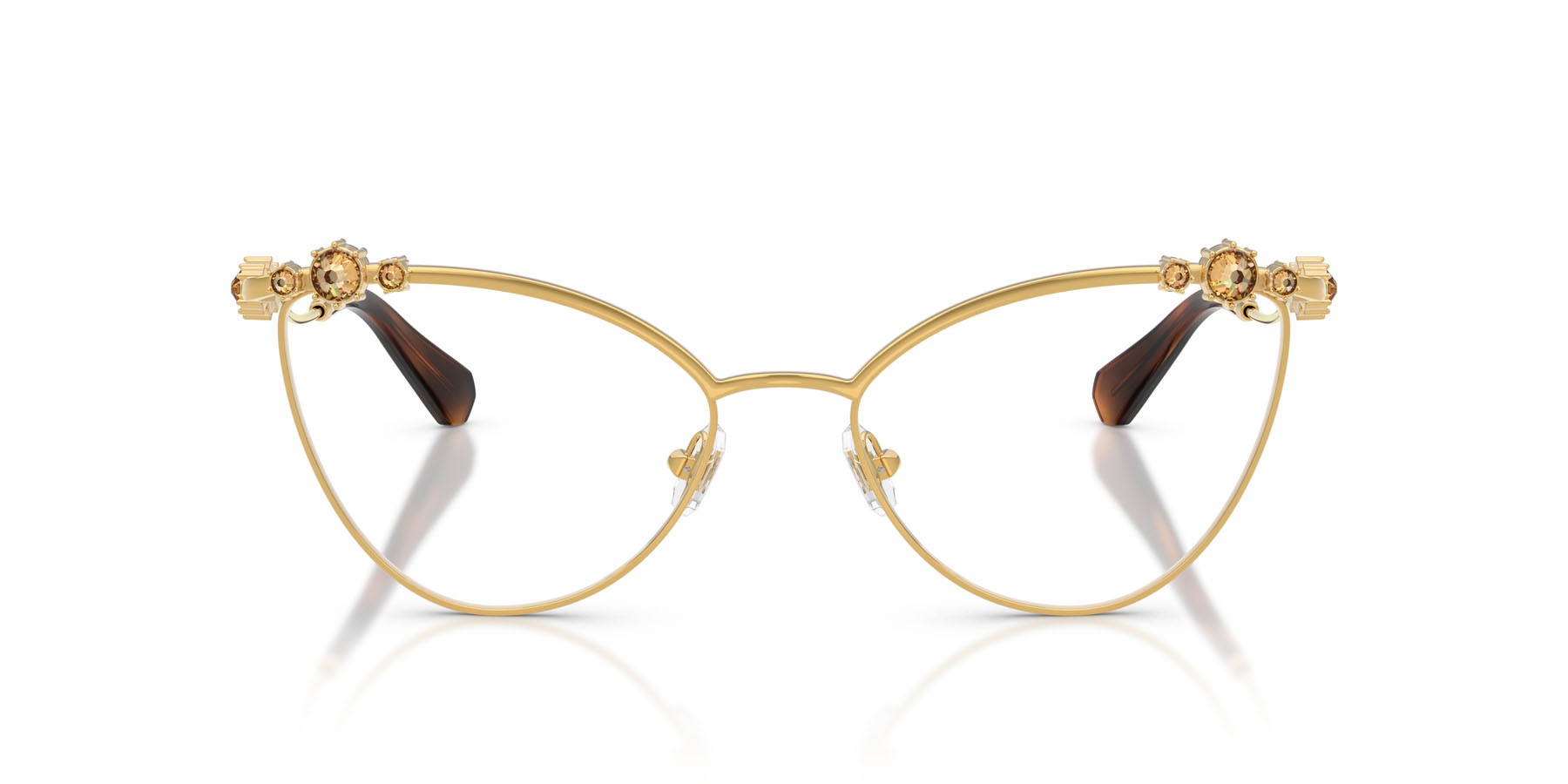 Eyeglasses Swarovski SK 1033 (4007) color oro scuro shape cat eye lenses lente demo