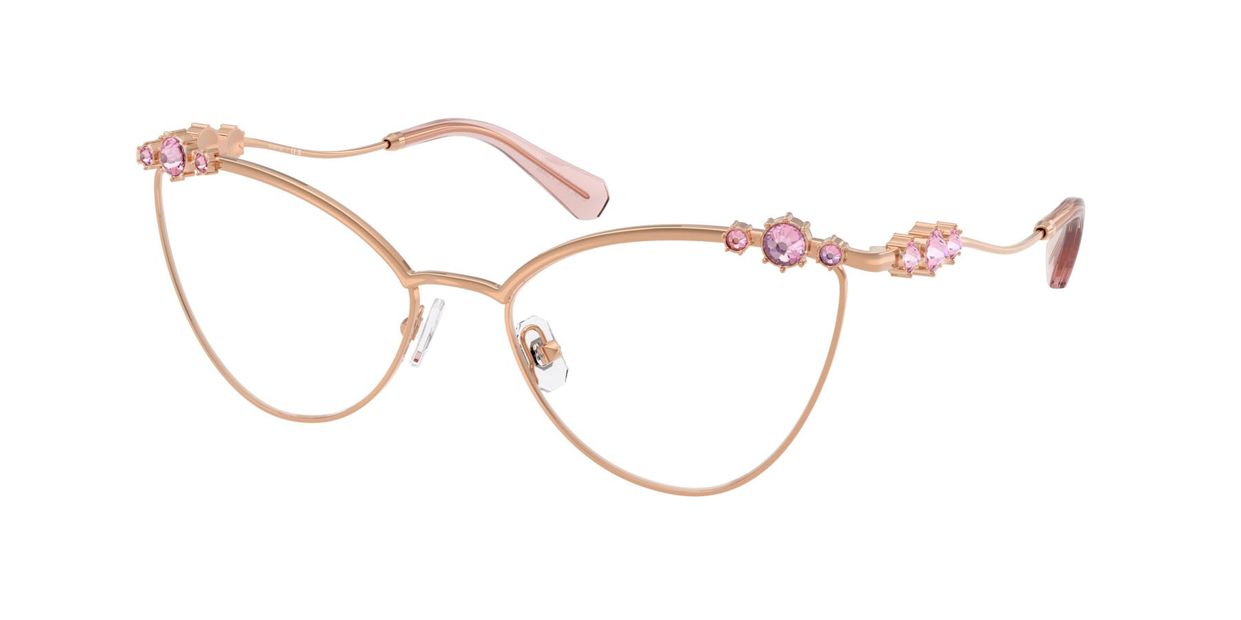 Eyeglasses Swarovski SK 1033 (4014) color oro rose shape cat eye lenses lente demo