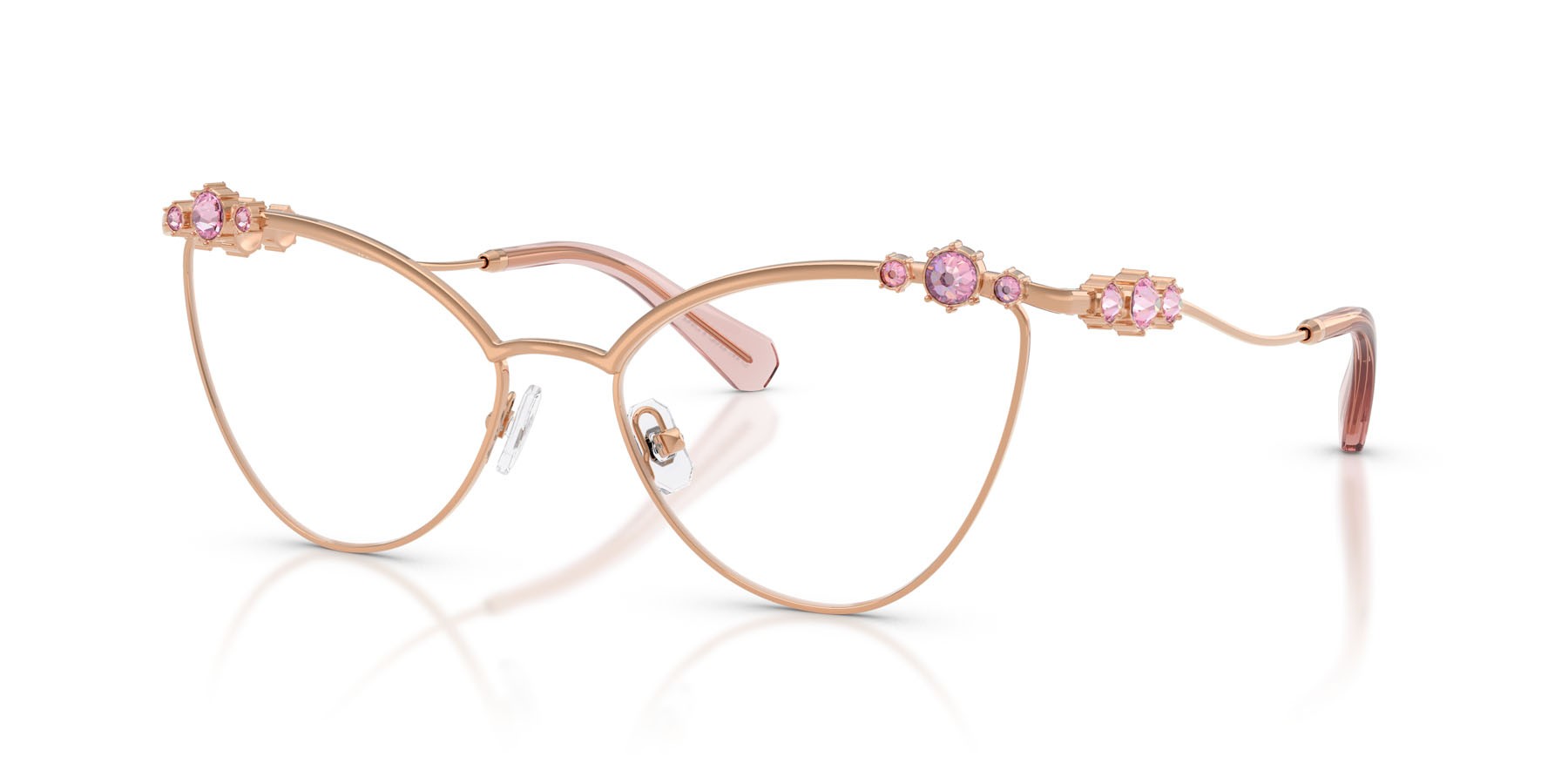 Eyeglasses Swarovski SK 1033 (4014) color oro rose shape cat eye lenses lente demo