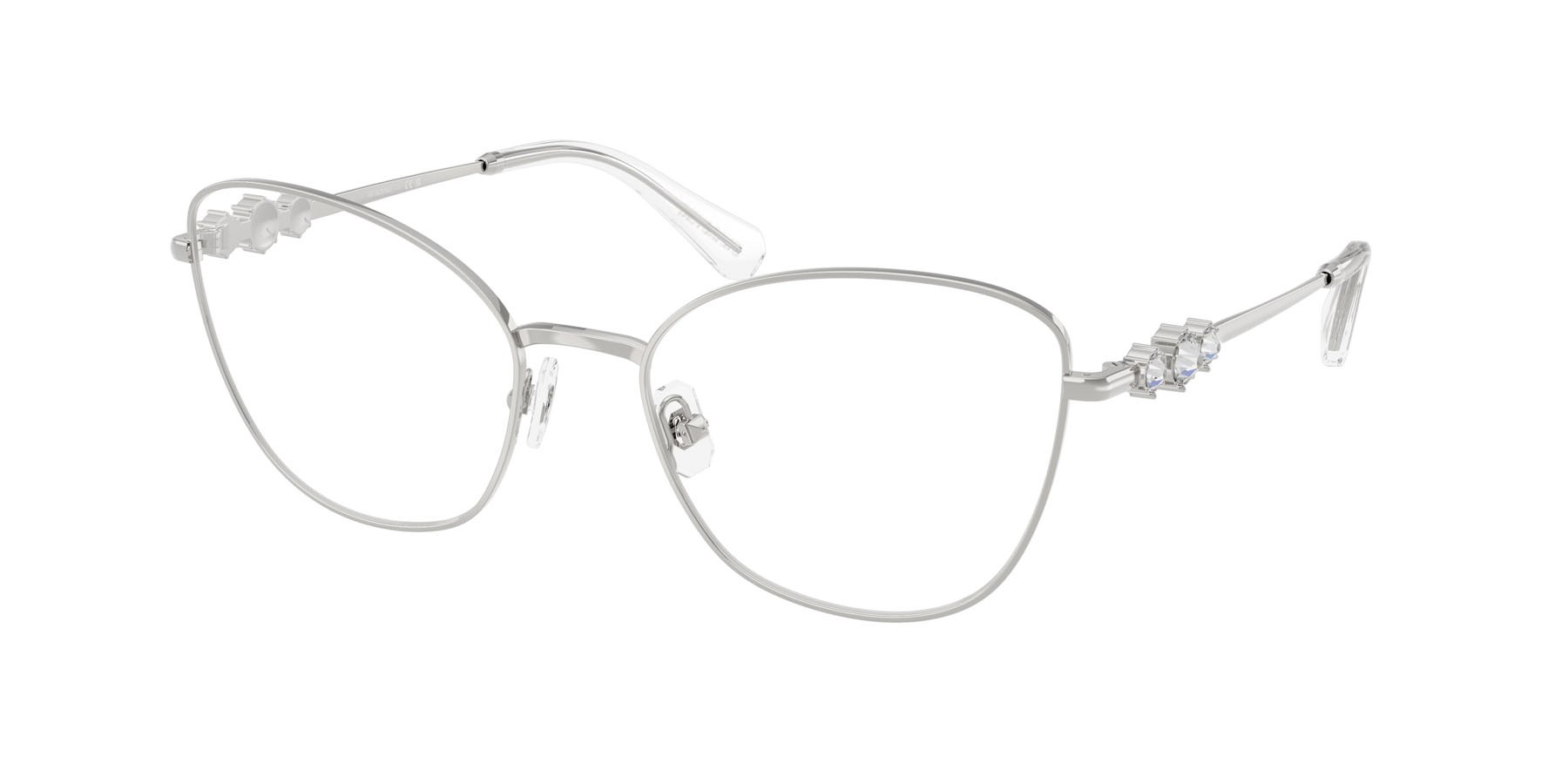 Eyeglasses Swarovski SK 1034 (4001) color argento shape cat eye lenses lente demo