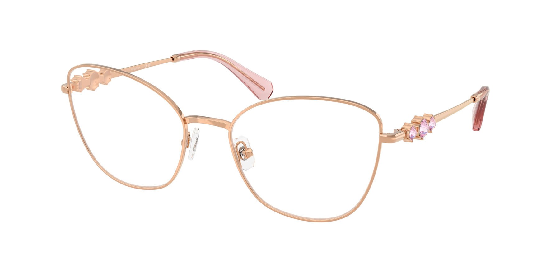 Eyeglasses Swarovski SK 1034 (4014) color oro rose shape cat eye lenses lente demo