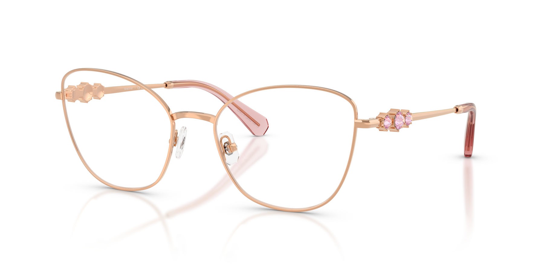Eyeglasses Swarovski SK 1034 (4014) color oro rose shape cat eye lenses lente demo