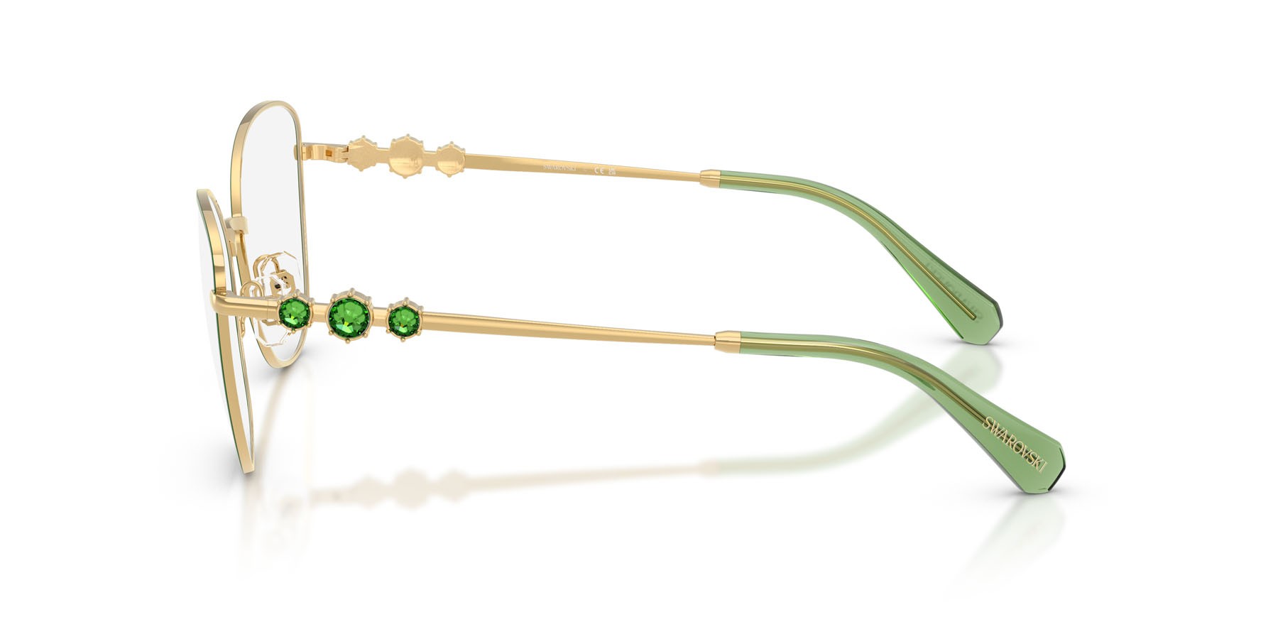 Eyeglasses Swarovski SK 1034 (4044) color oro/verde shape cat eye lenses lente demo