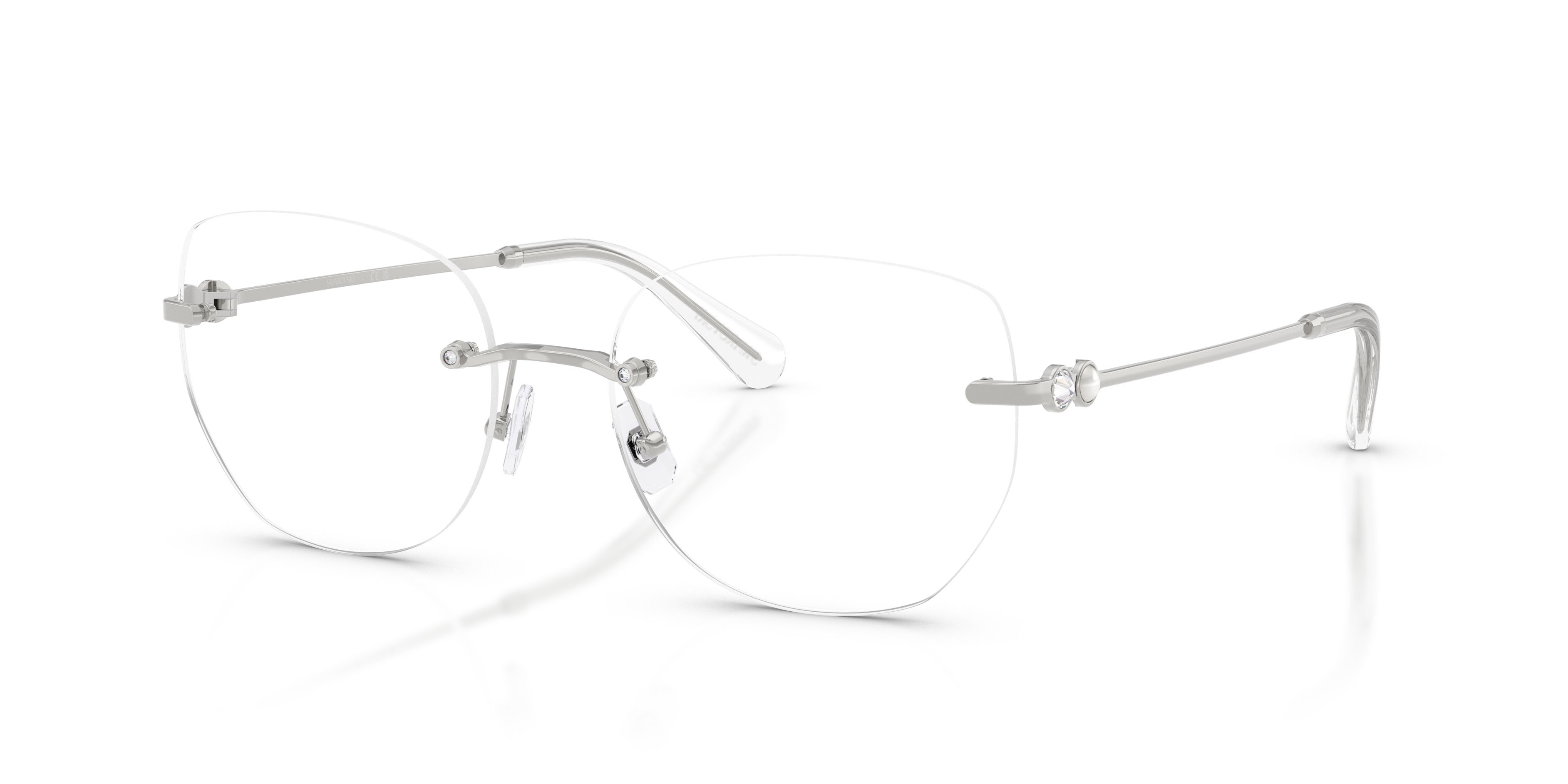 Eyeglasses Swarovski SK 1038 (4001) color argento shape round lenses lente demo