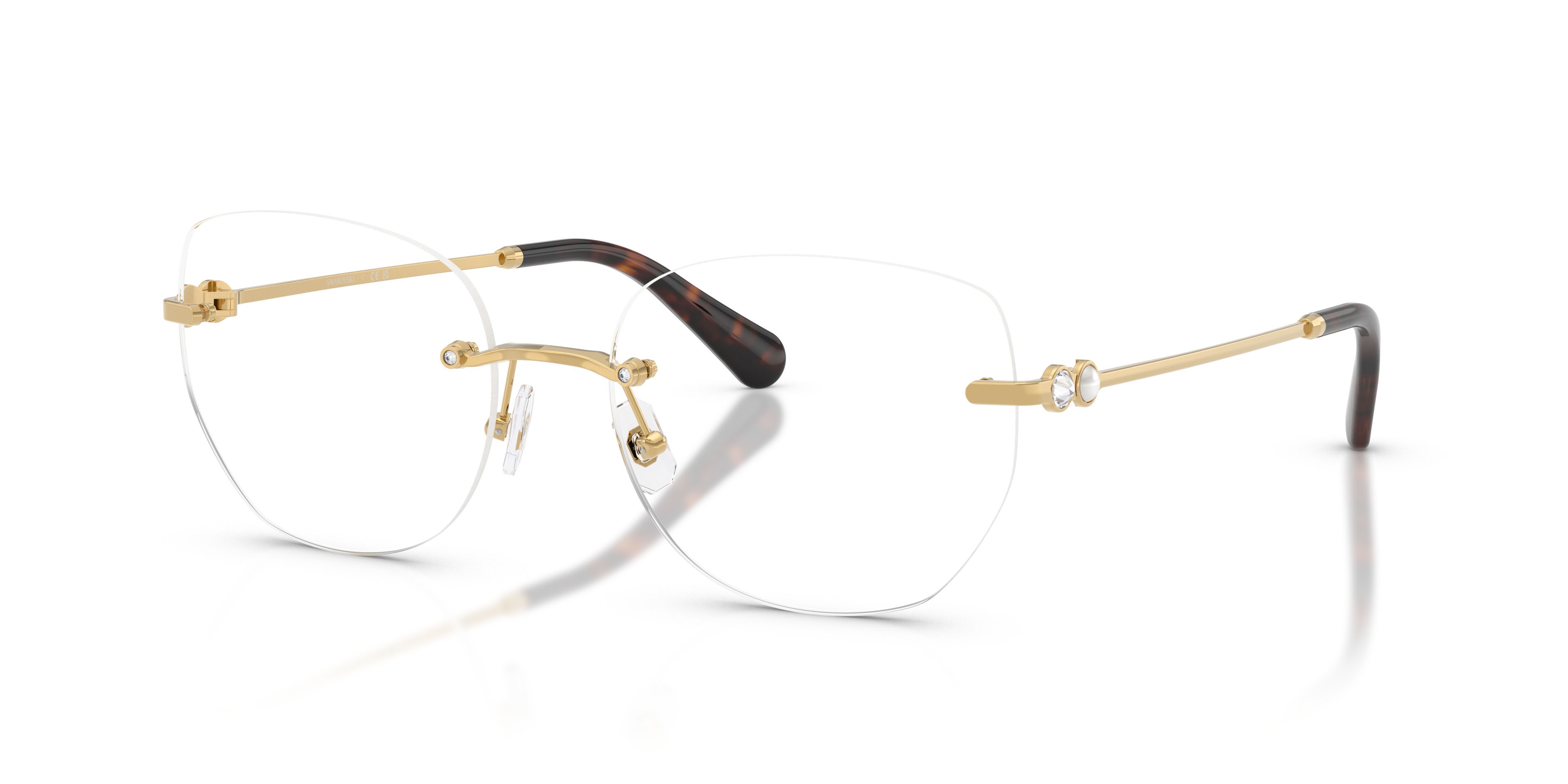 Eyeglasses Swarovski SK 1038 (4004) color oro shape round lenses lente demo