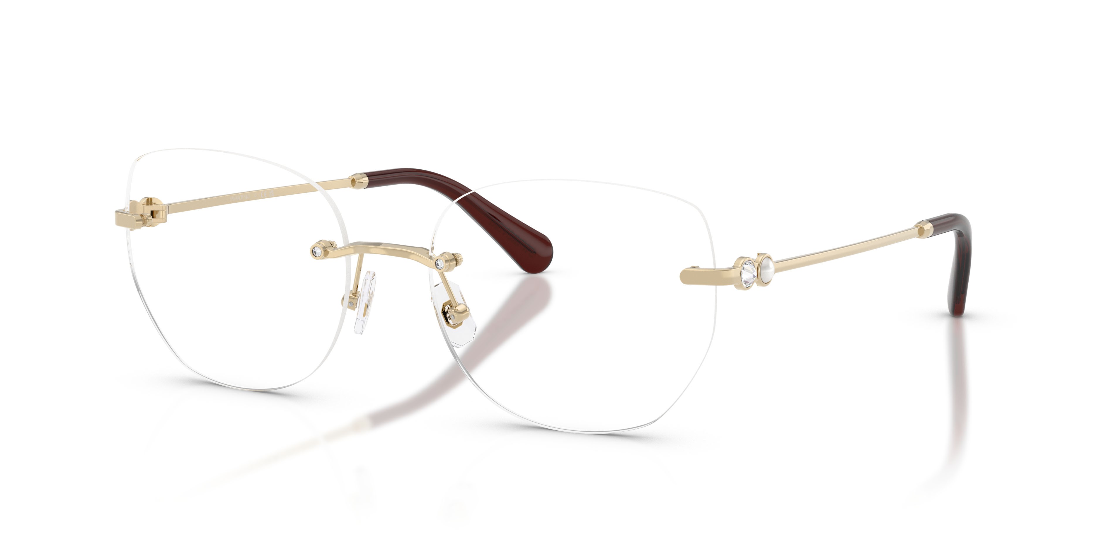 Eyeglasses Swarovski SK 1038 (4013) color oro pallido shape round lenses lente demo