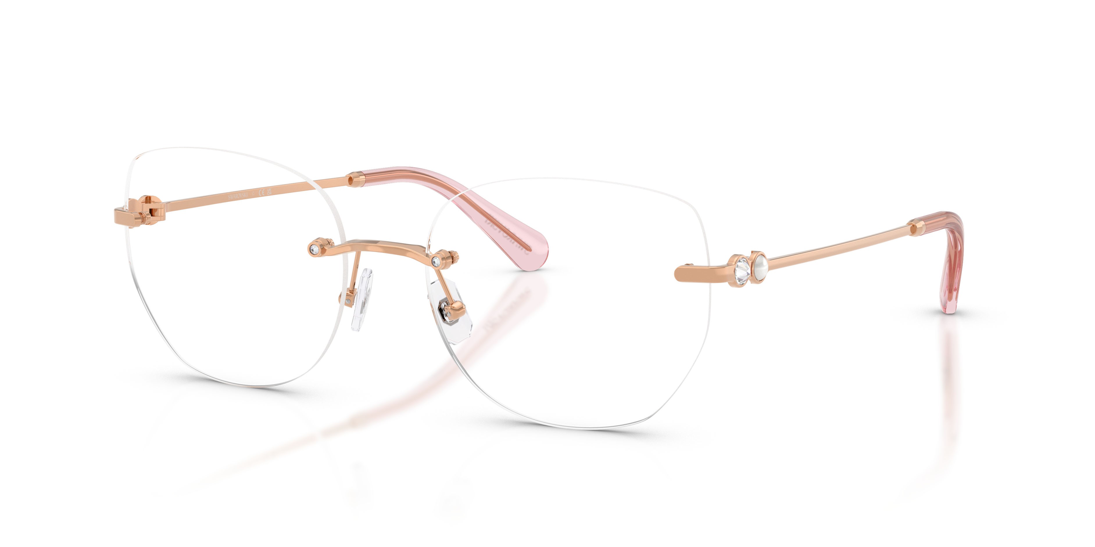 Eyeglasses Swarovski SK 1038 (4014) color oro rose shape round lenses lente demo