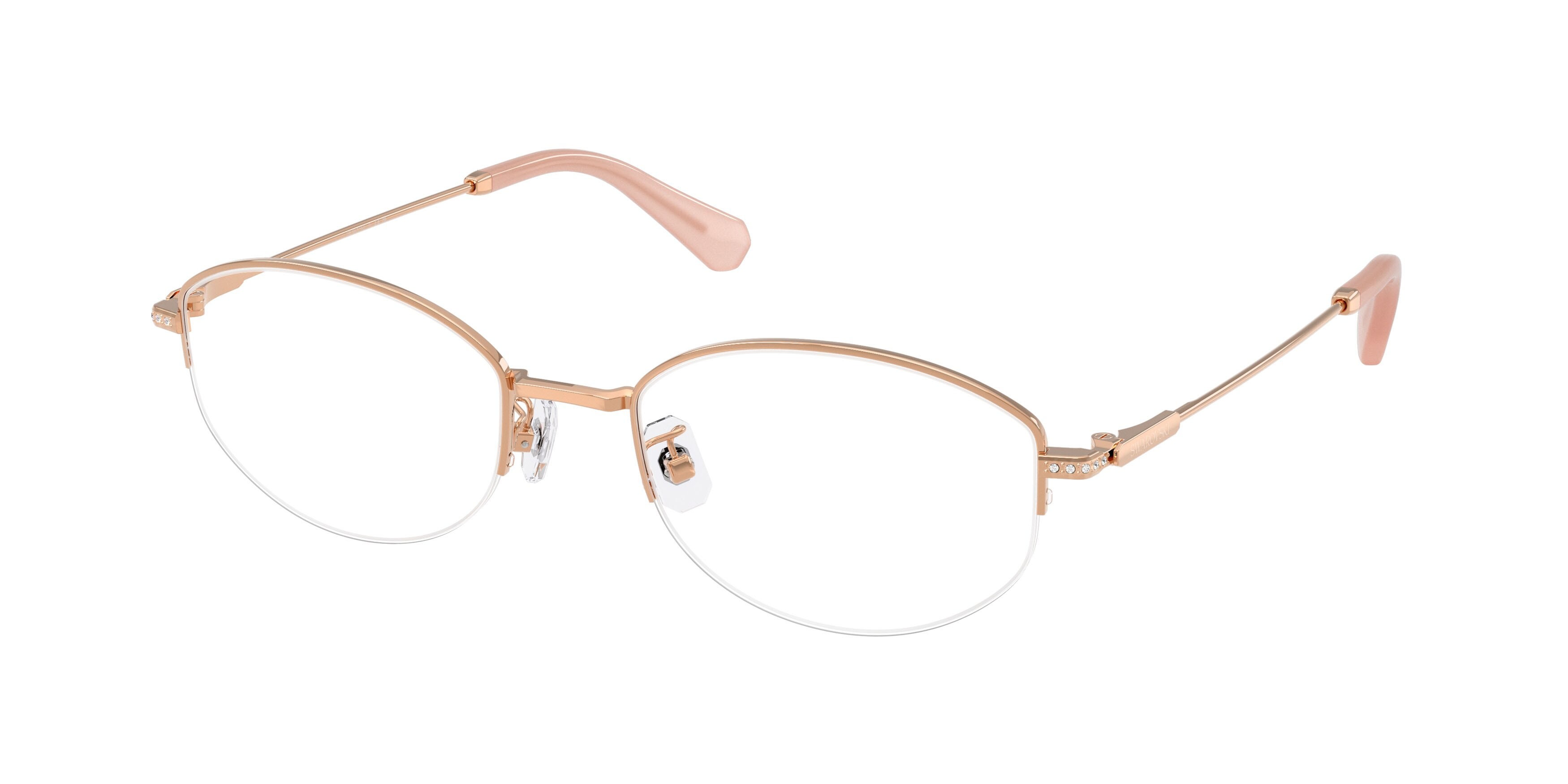 Eyeglasses Swarovski SK 1039D (4014) color oro rose shape oval lenses lente demo