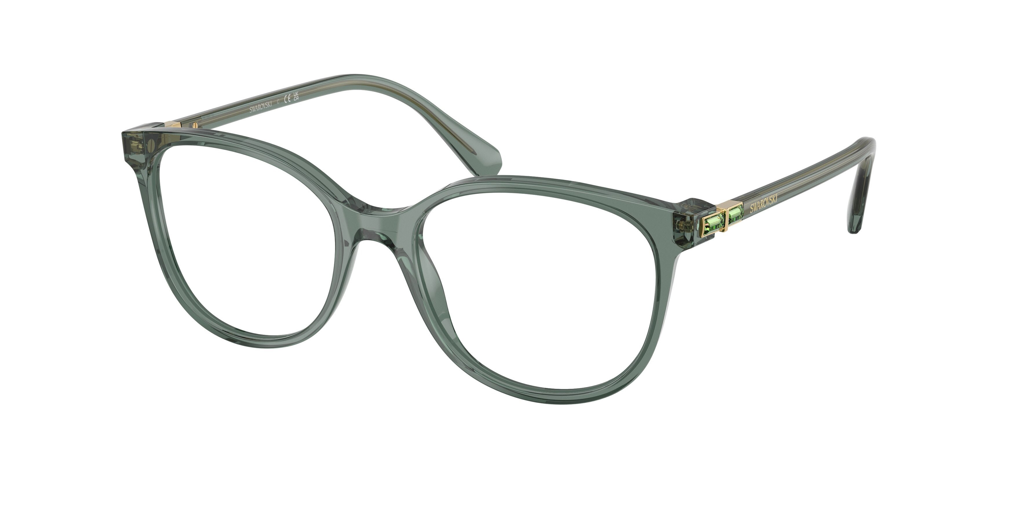 Eyeglasses Swarovski SK 2002 (1043) color verde trasparente shape square lenses lente demo