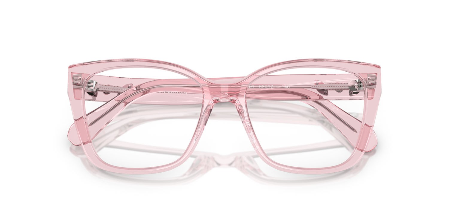 Eyeglasses Swarovski SK 2008 (3001) color rosa trasparente shape irregular lenses lente demo