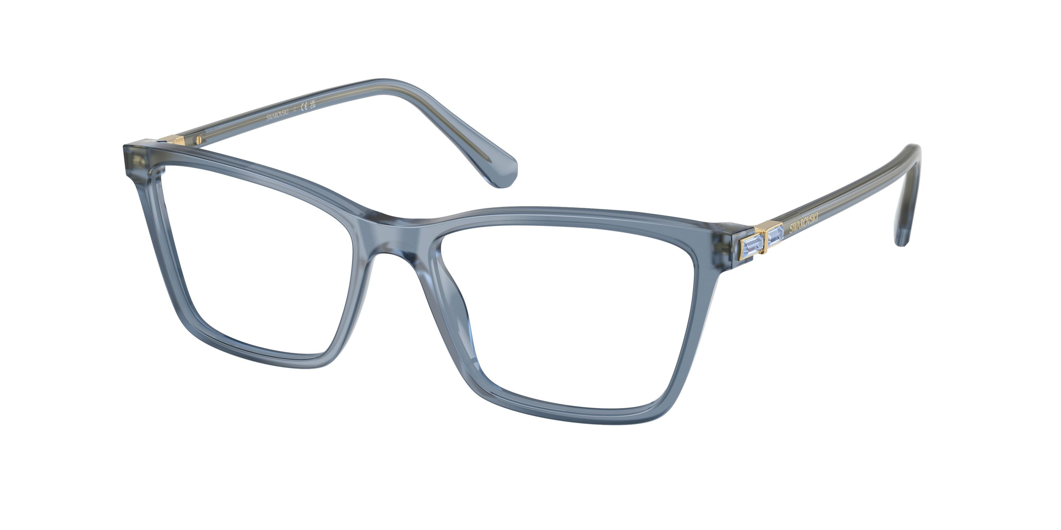 Eyeglasses Swarovski SK 2015 (1035) color azzurro perlaceo shape rectangle lenses lente demo