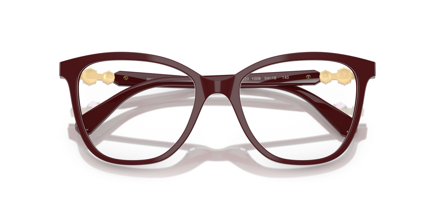 Eyeglasses Swarovski SK 2020 (1008) color vinaccia shape square lenses lente demo