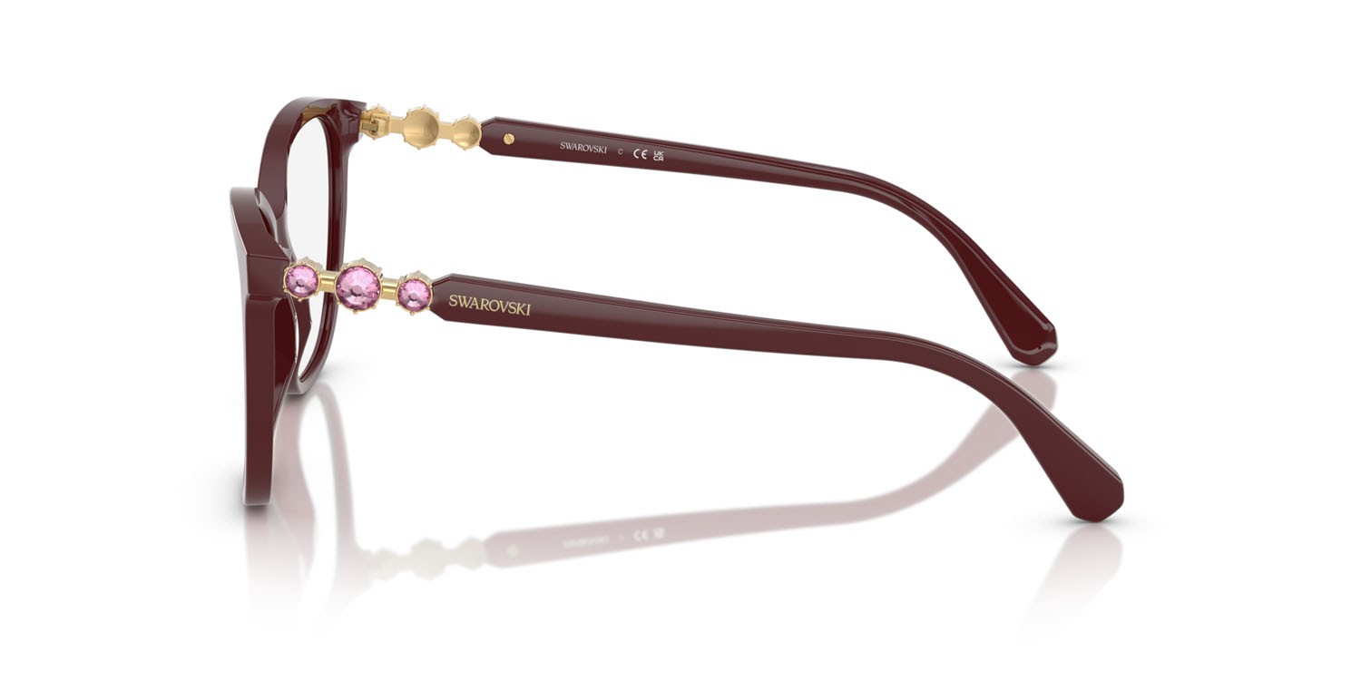 Eyeglasses Swarovski SK 2020 (1008) color vinaccia shape square lenses lente demo