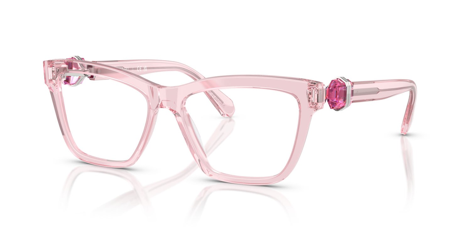 Eyeglasses Swarovski SK 2021 (3001) color rosa trasparente shape square lenses lente demo