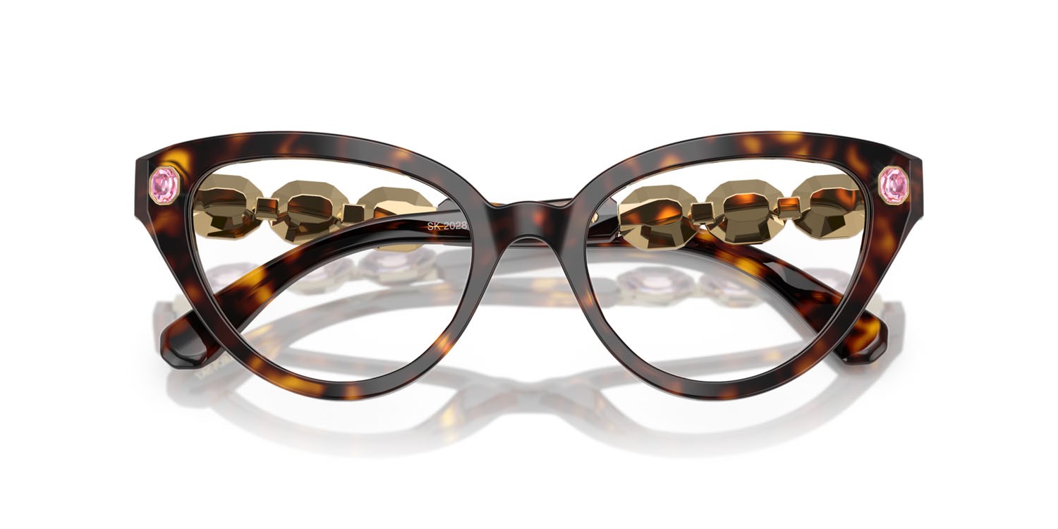 Eyeglasses Swarovski SK 2028 (1002) color havana shape cat eye lenses lente demo