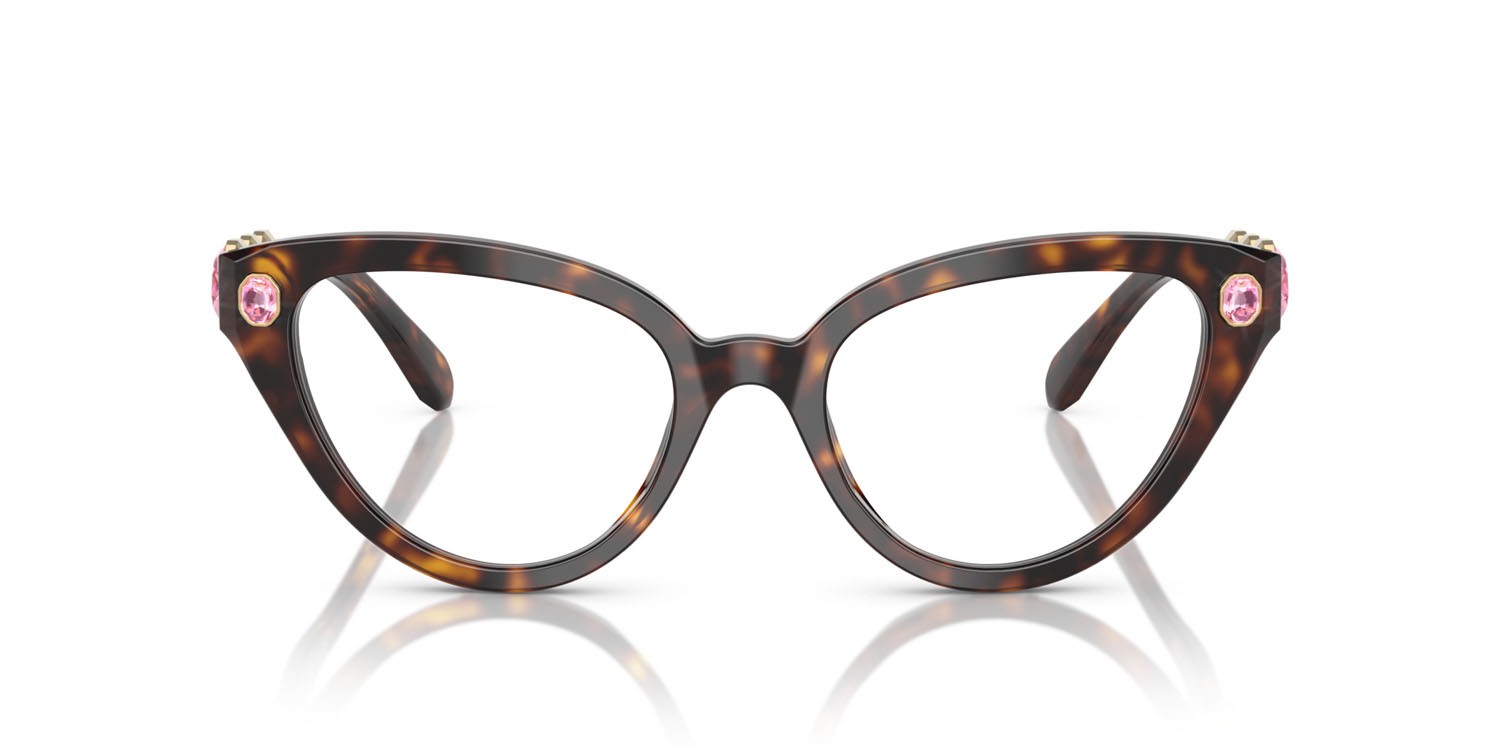 Eyeglasses Swarovski SK 2028 (1002) color havana shape cat eye lenses lente demo