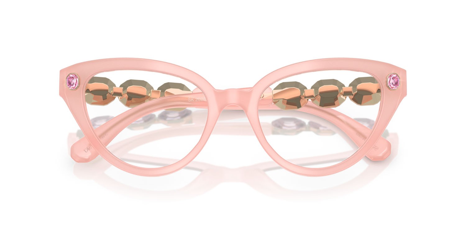 Eyeglasses Swarovski SK 2028 (1031) color rosa perlaceo shape cat eye lenses lente demo