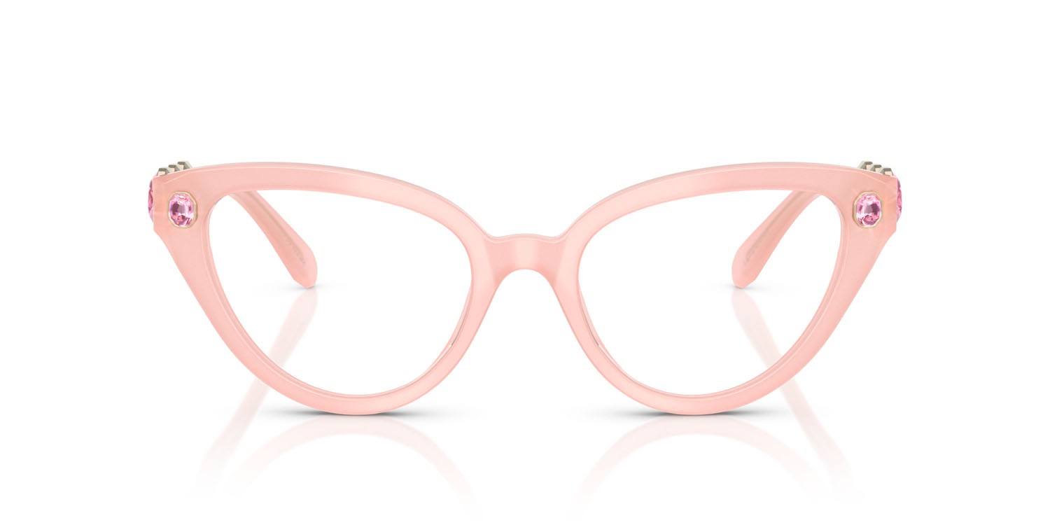 Eyeglasses Swarovski SK 2028 (1031) color rosa perlaceo shape cat eye lenses lente demo