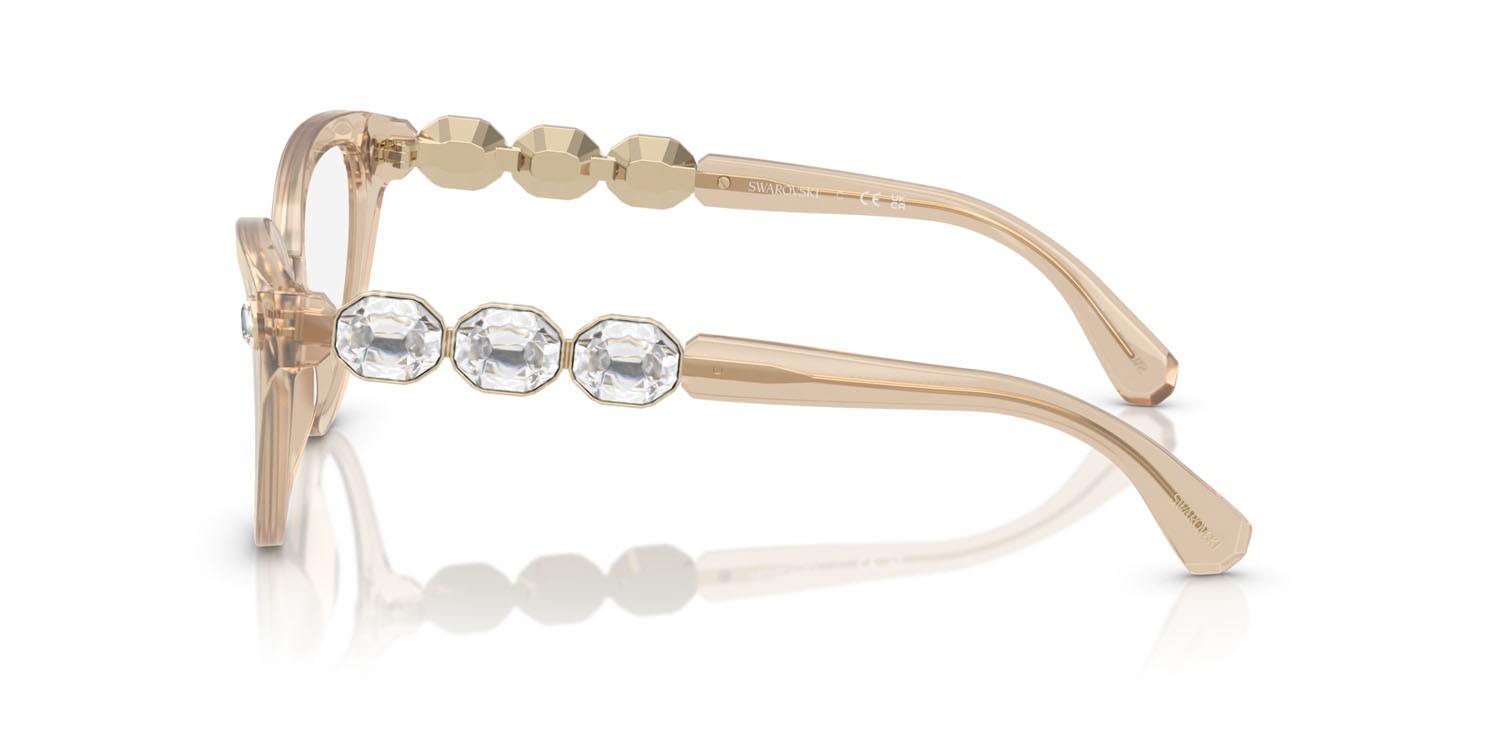 Eyeglasses Swarovski SK 2028 (1066) color beige perlaceo shape cat eye lenses lente demo
