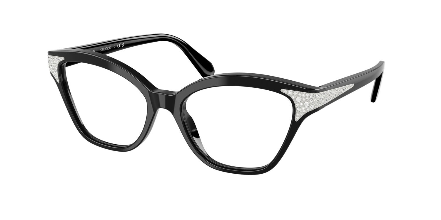 Eyeglasses Swarovski SK 2029 (1001) color nero shape cat eye lenses lente demo