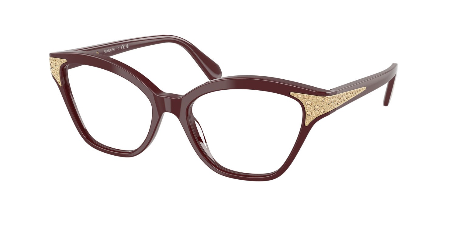 Eyeglasses Swarovski SK 2029 (1008) color vinaccia shape cat eye lenses lente demo