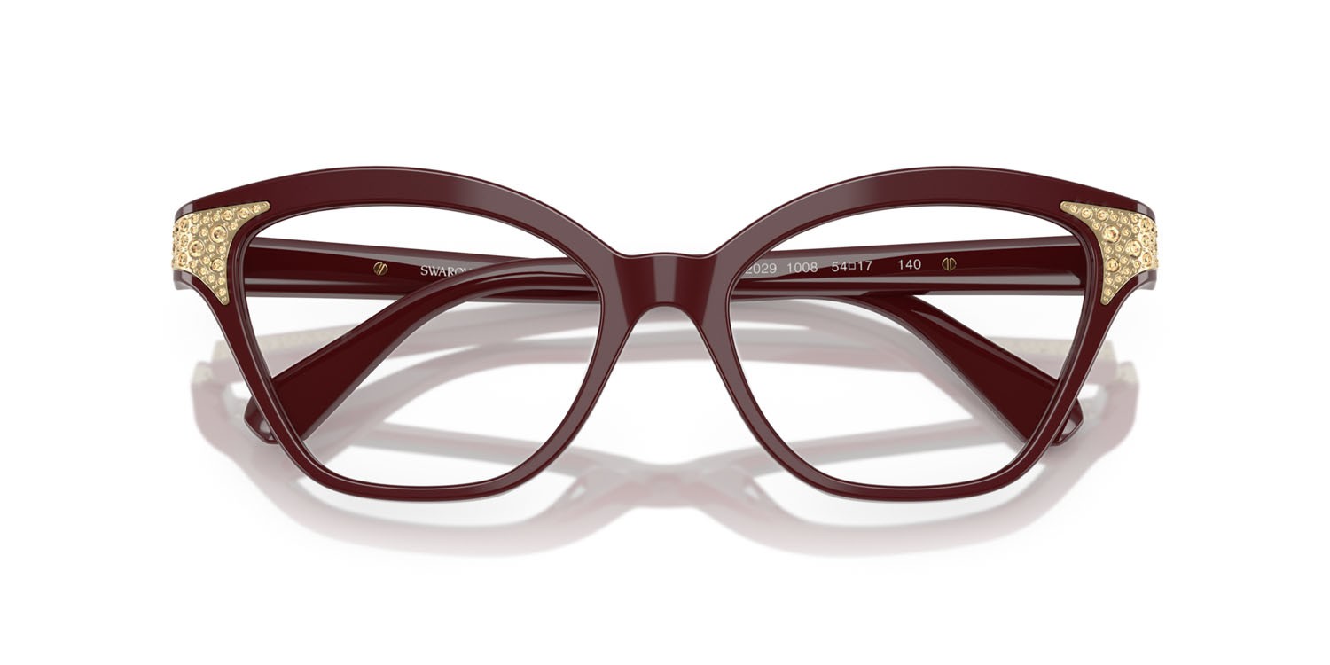 Eyeglasses Swarovski SK 2029 (1008) color vinaccia shape cat eye lenses lente demo