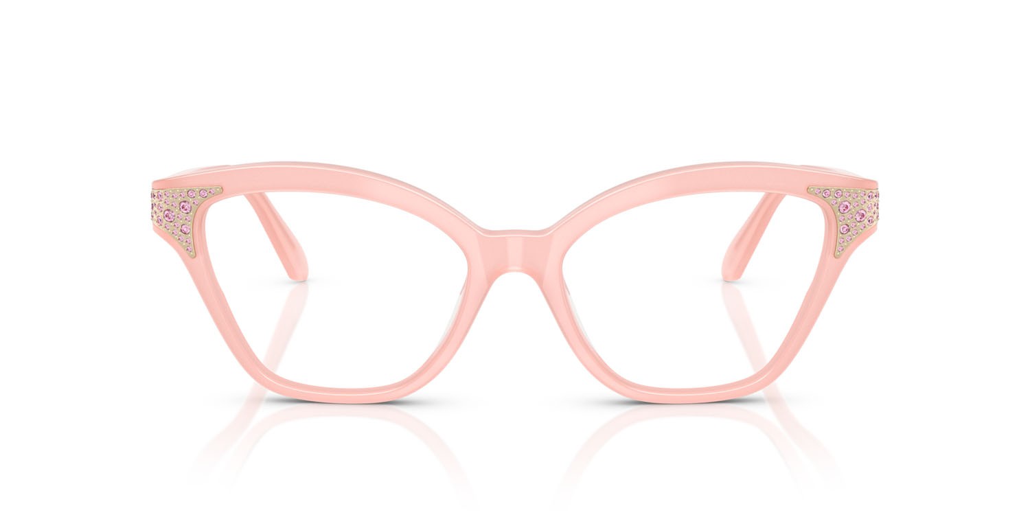 Eyeglasses Swarovski SK 2029 (1031) color rosa perlaceo shape cat eye lenses lente demo