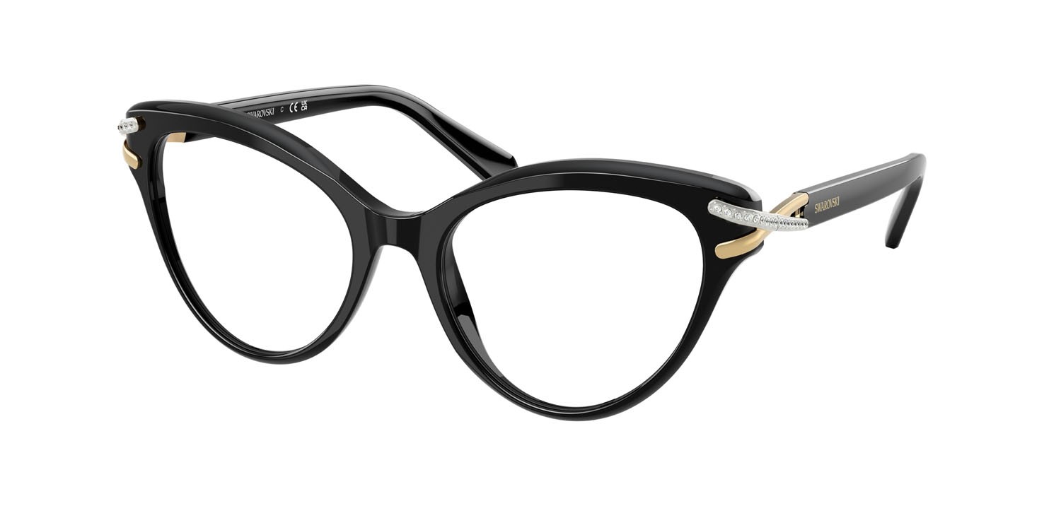 Eyeglasses Swarovski SK 2030 (1001) color nero shape cat eye lenses lente demo