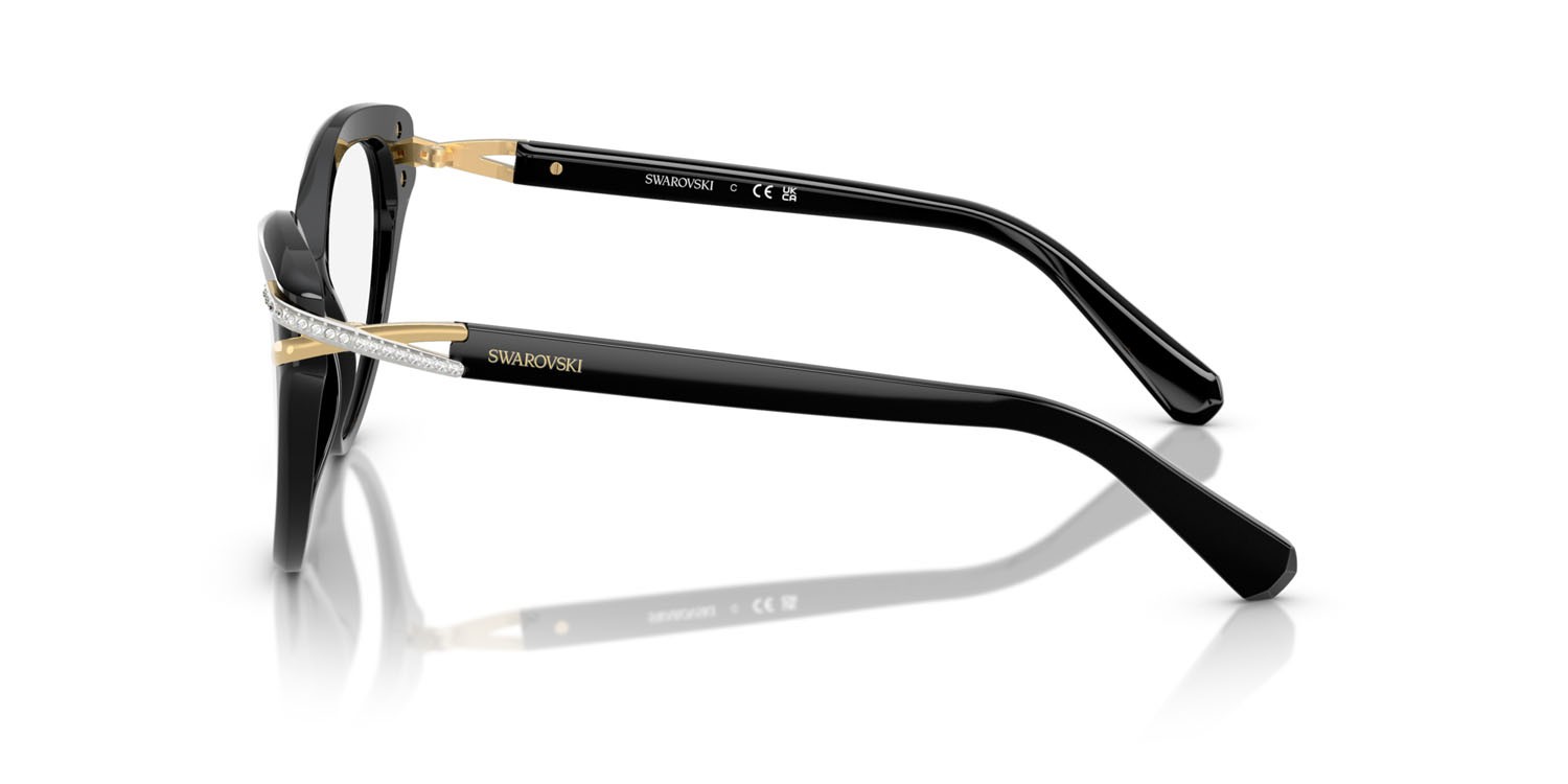 Eyeglasses Swarovski SK 2030 (1001) color nero shape cat eye lenses lente demo
