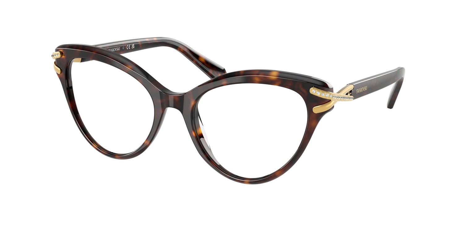 Eyeglasses Swarovski SK 2030 (1002) color havana shape cat eye lenses lente demo