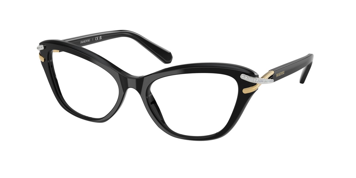 Eyeglasses Swarovski SK 2031 (1001) color nero shape cat eye lenses lente demo