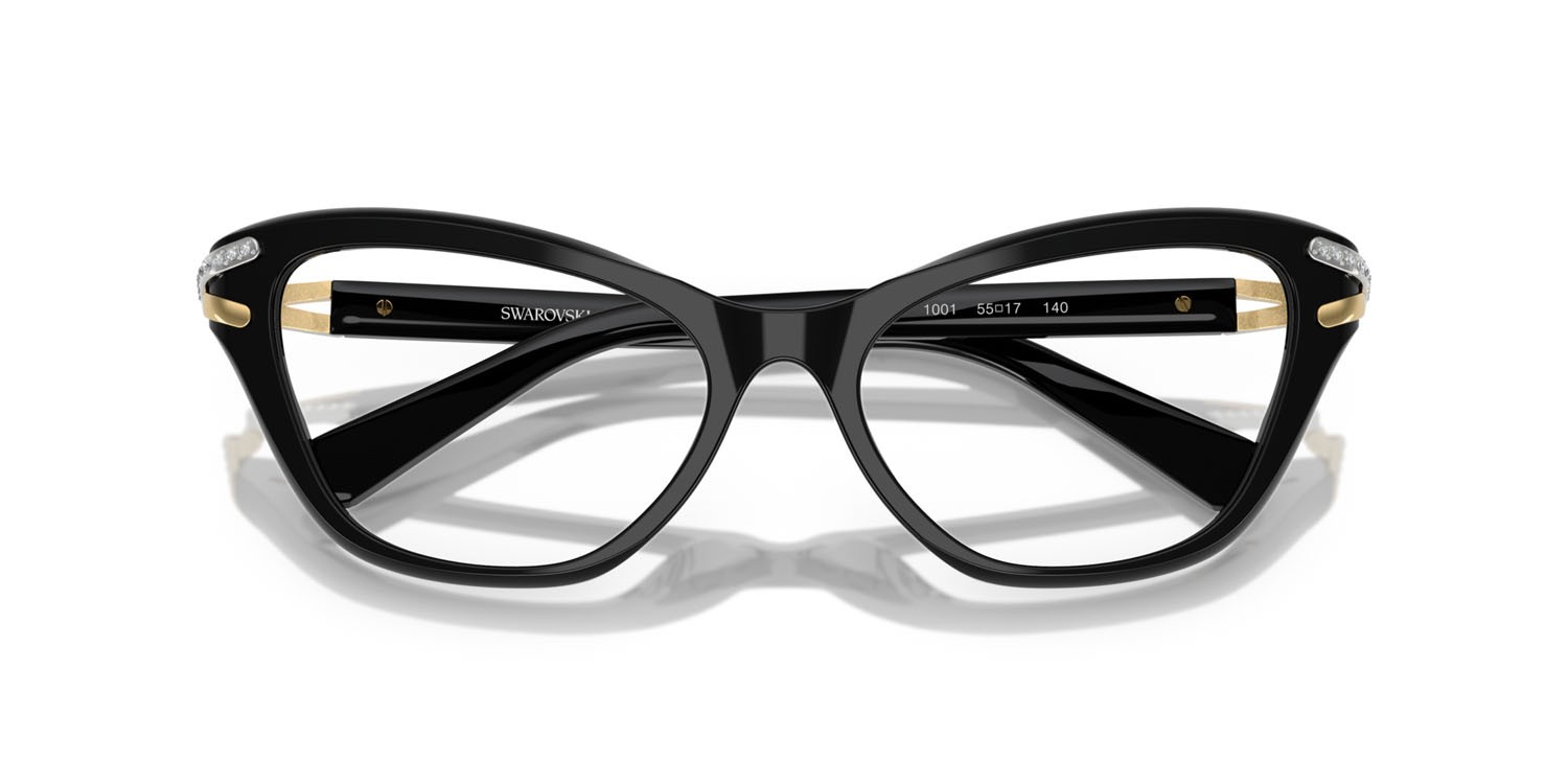 Eyeglasses Swarovski SK 2031 (1001) color nero shape cat eye lenses lente demo