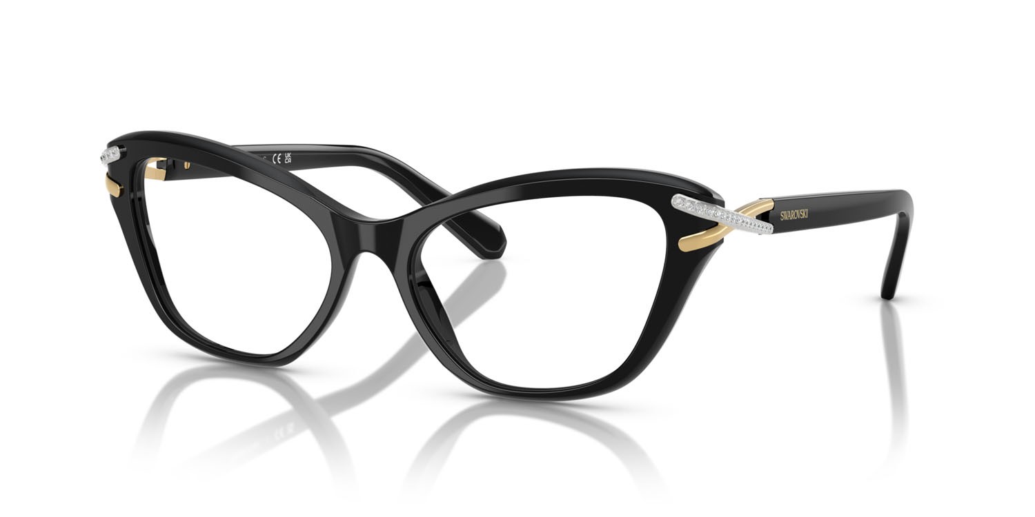 Eyeglasses Swarovski SK 2031 (1001) color nero shape cat eye lenses lente demo