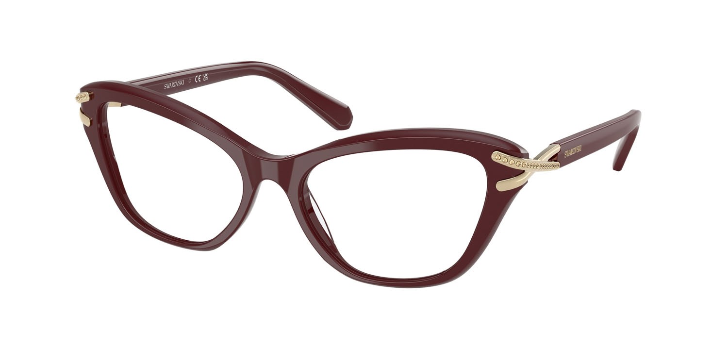 Eyeglasses Swarovski SK 2031 (1008) color vinaccia shape cat eye lenses lente demo
