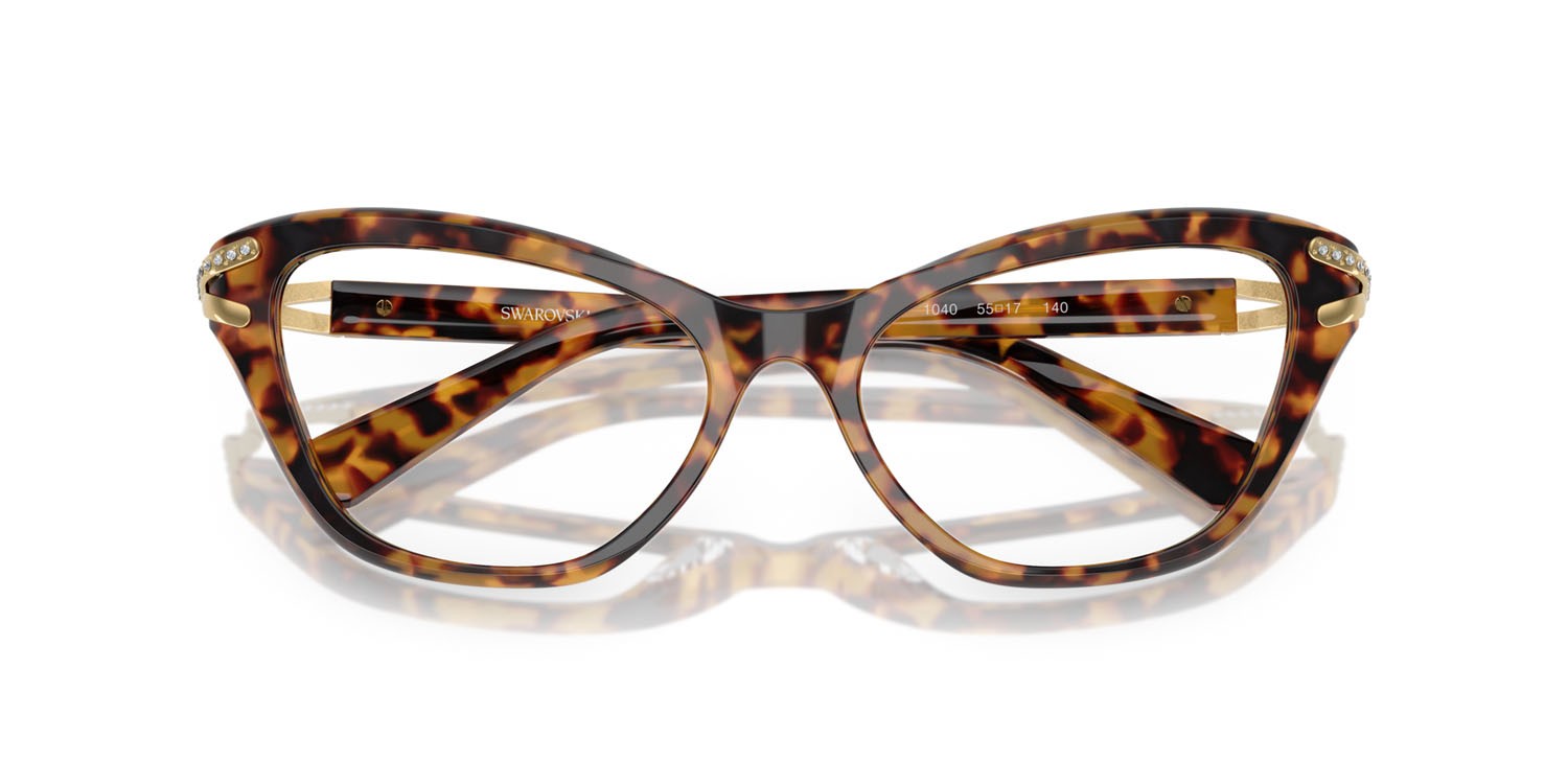 Eyeglasses Swarovski SK 2031 (1040) color havana chiaro shape cat eye lenses lente demo