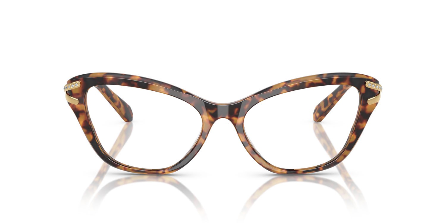 Eyeglasses Swarovski SK 2031 (1040) color havana chiaro shape cat eye lenses lente demo