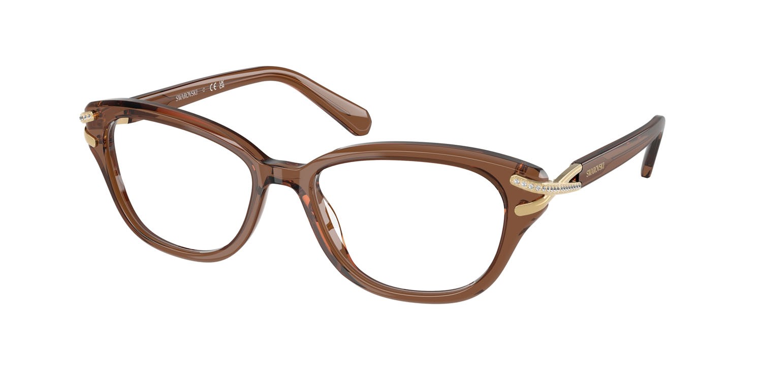 Eyeglasses Swarovski SK 2032 (1067) color marrone trasparente shape square lenses lente demo