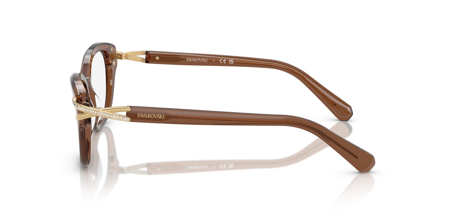 Eyeglasses Swarovski SK 2032 (1067) color marrone trasparente shape square lenses lente demo