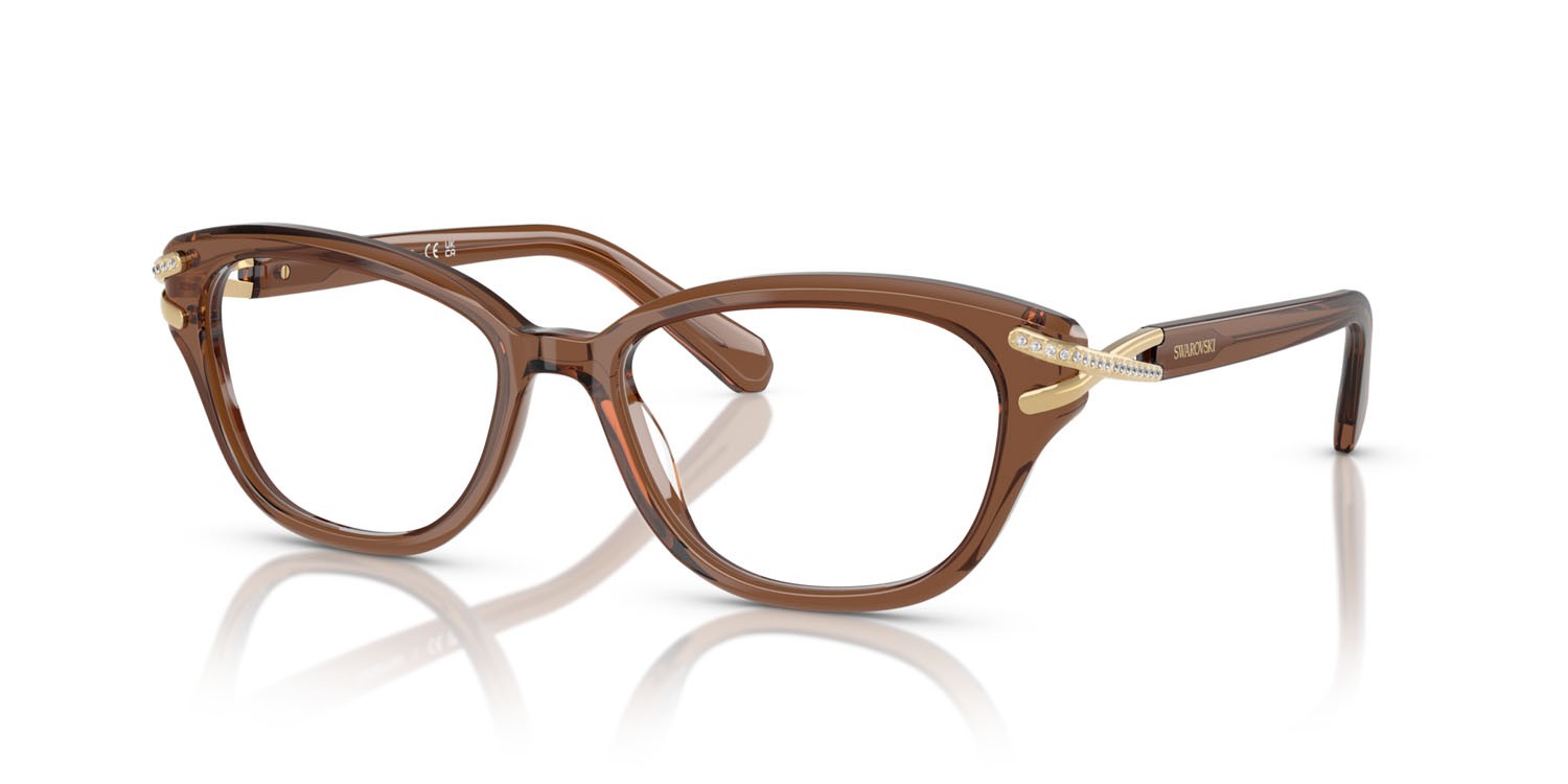 Eyeglasses Swarovski SK 2032 (1067) color marrone trasparente shape square lenses lente demo