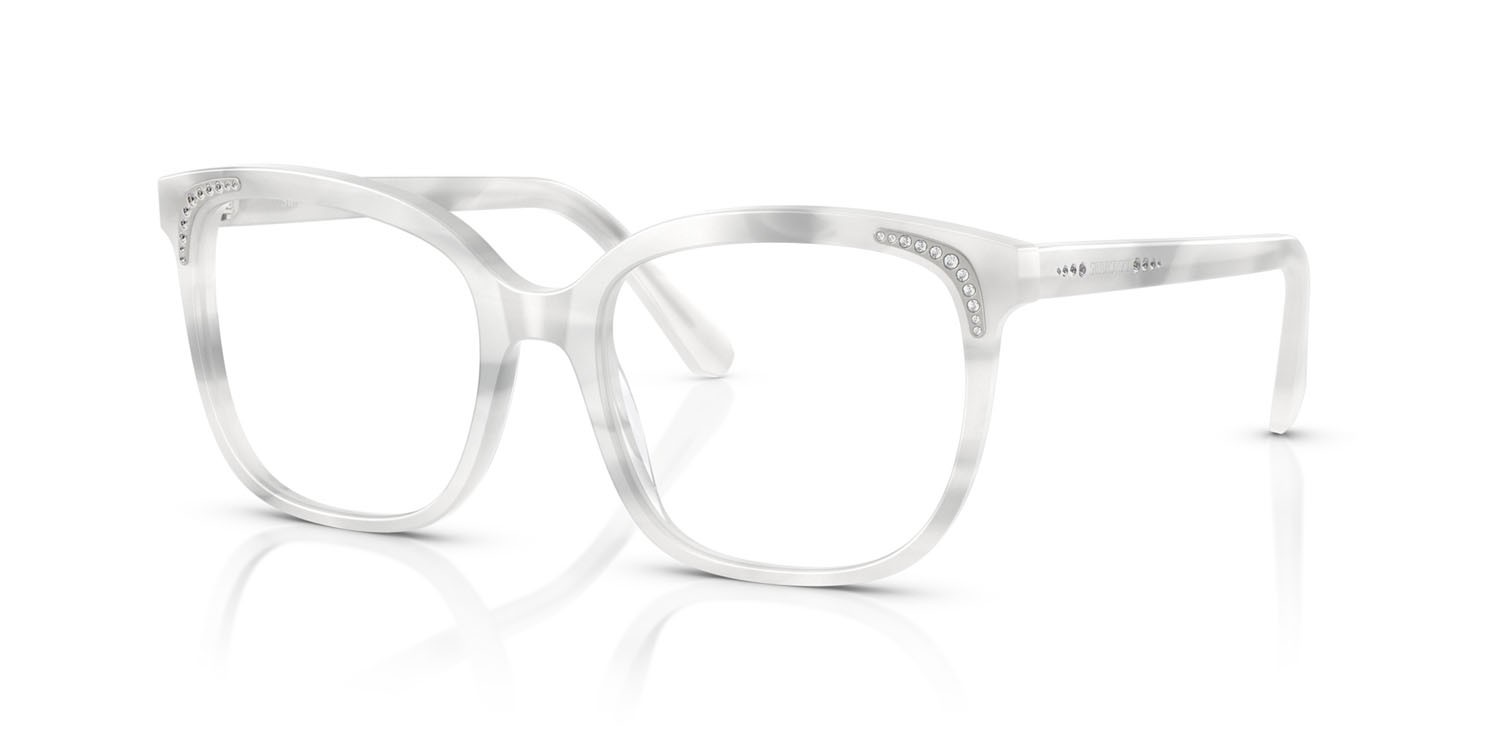 Eyeglasses Swarovski SK 2033 (1042) color bianco a righe shape butterfly lenses lente demo