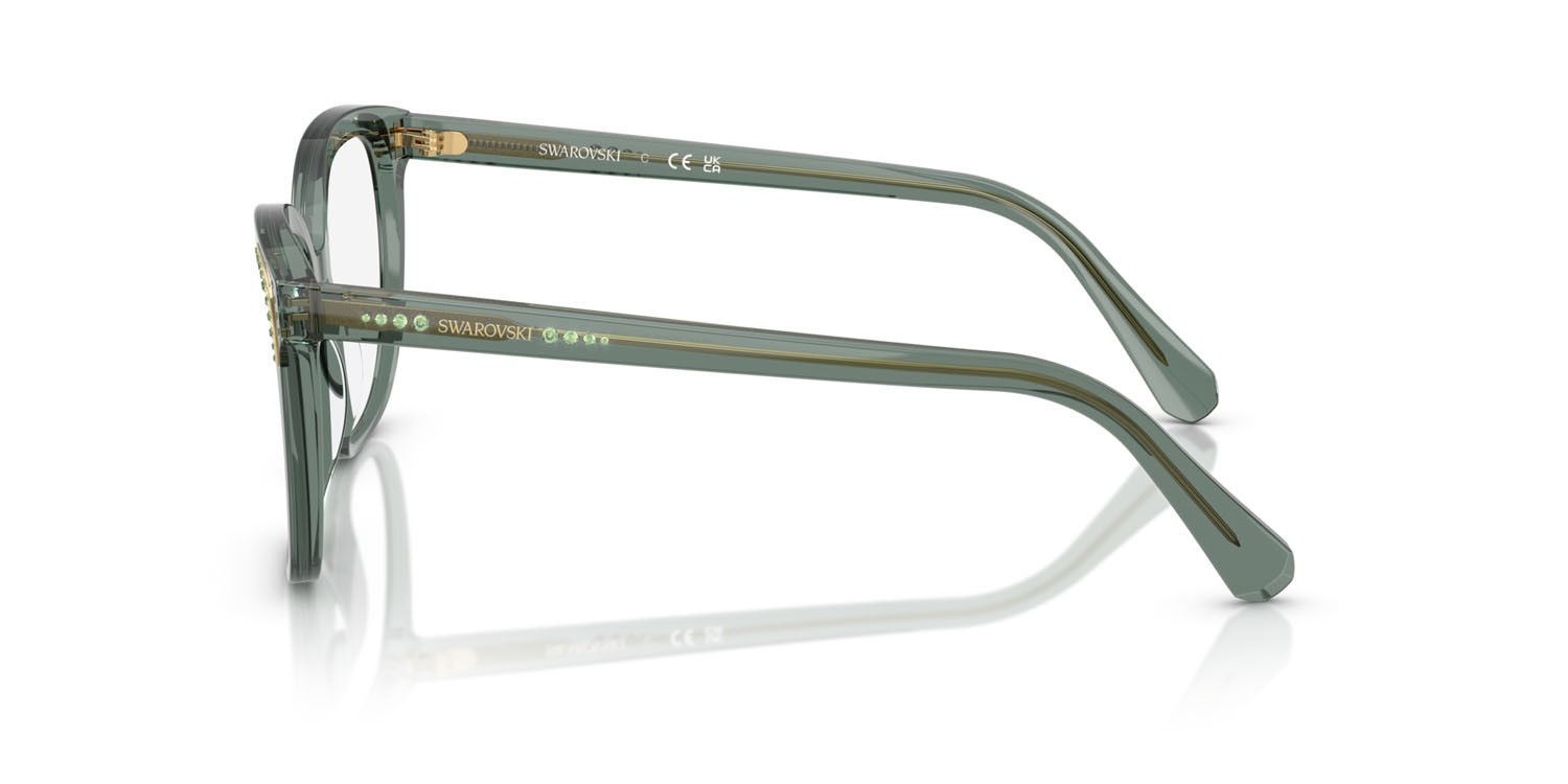 Eyeglasses Swarovski SK 2033 (1043) color verde trasparente shape butterfly lenses lente demo
