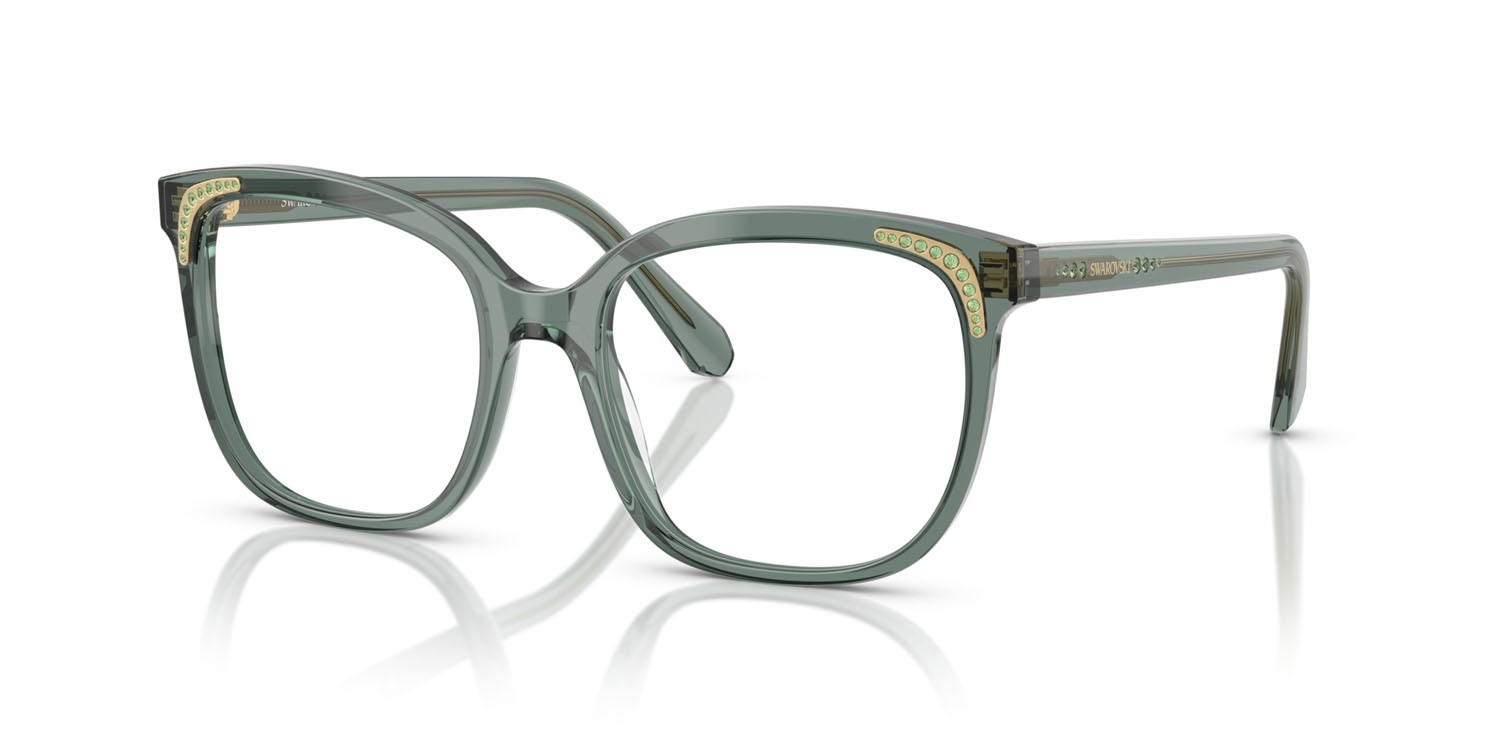 Eyeglasses Swarovski SK 2033 (1043) color verde trasparente shape butterfly lenses lente demo