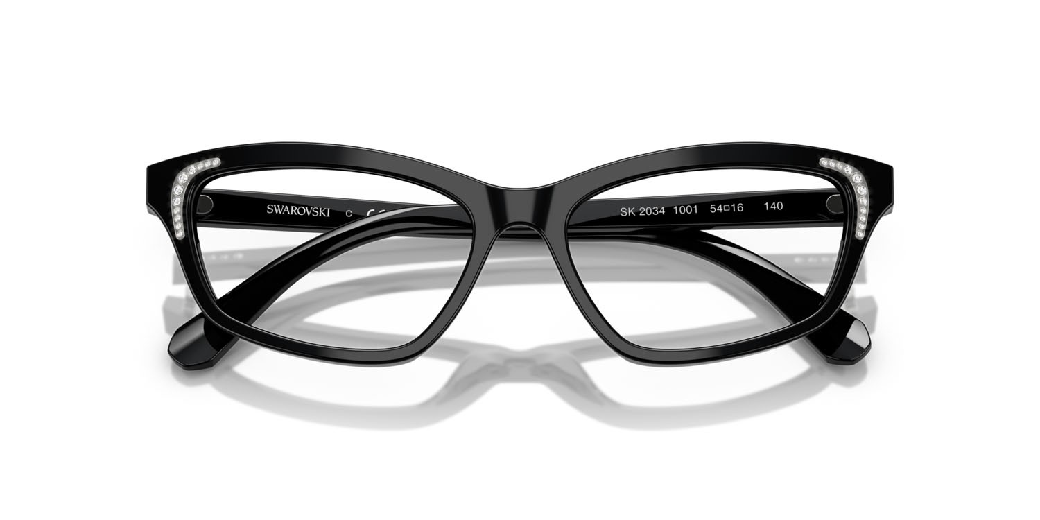 Eyeglasses Swarovski SK 2034 (1001) color nero shape irregular lenses lente demo