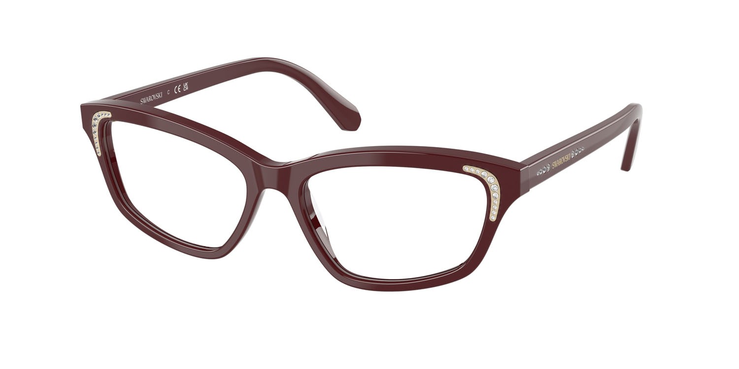 Eyeglasses Swarovski SK 2034 (1008) color vinaccia shape irregular lenses lente demo
