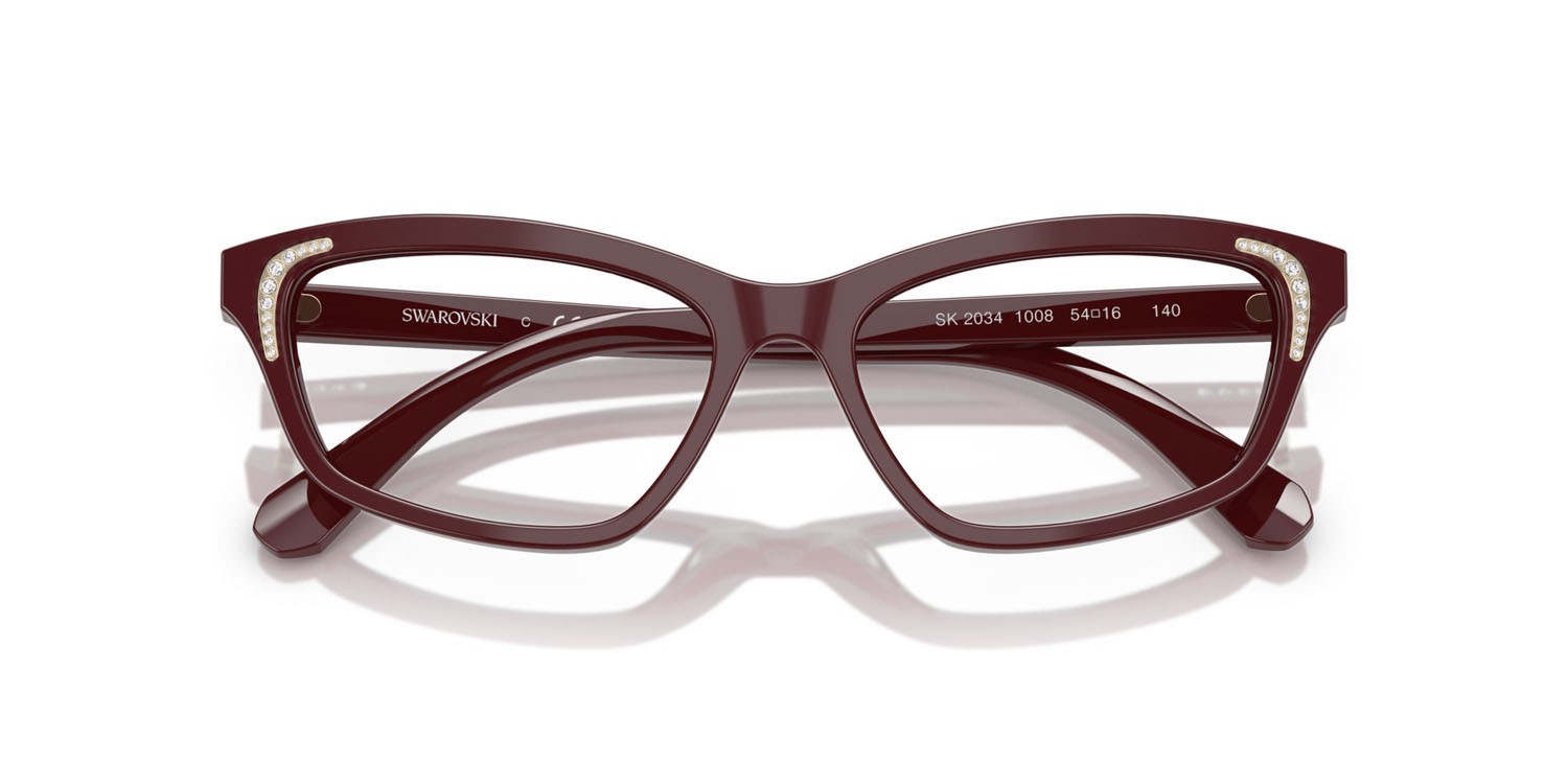 Eyeglasses Swarovski SK 2034 (1008) color vinaccia shape irregular lenses lente demo